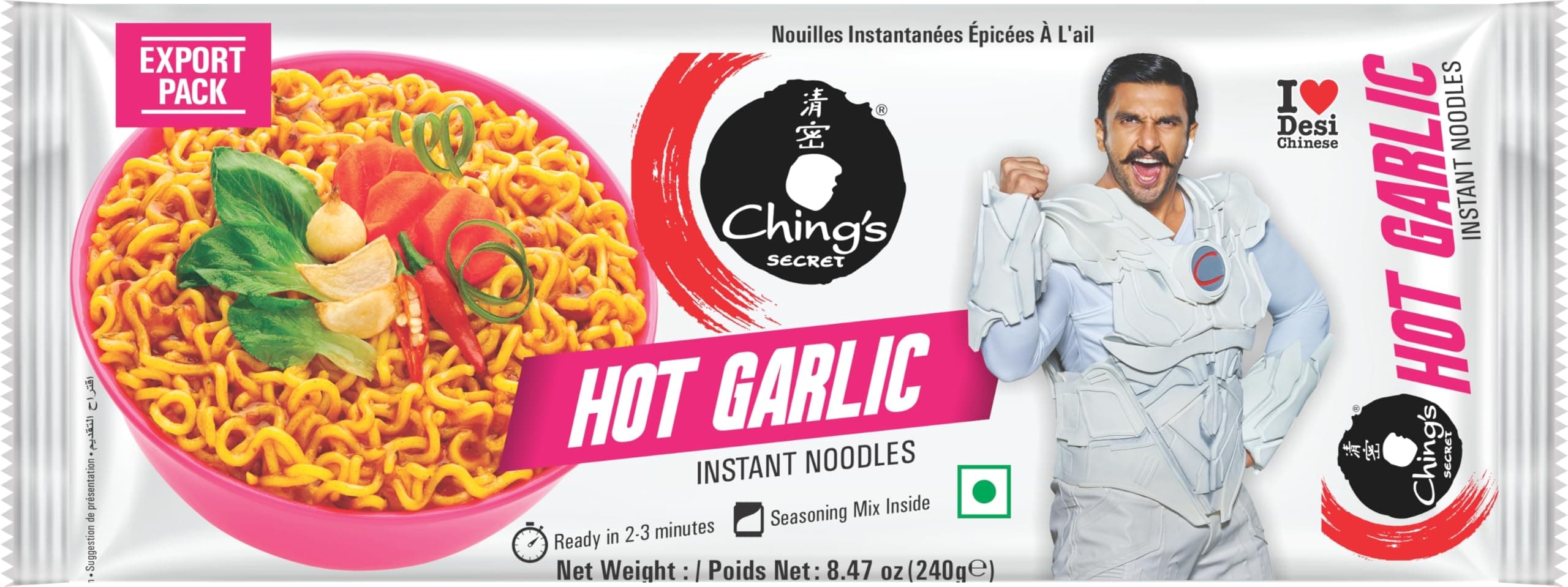 Ching's Hot Garlic Instant Noodles 240g
