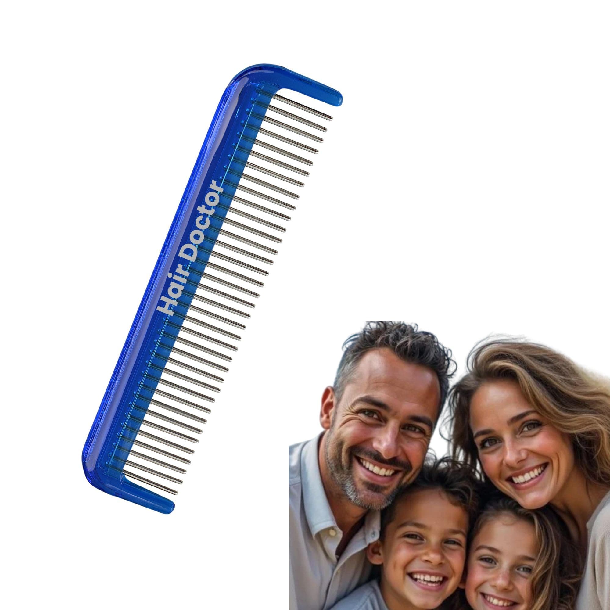 Ladies 5" Rotating Tooth pocket comb to reduce hair loss and damage (Ocean Blue)