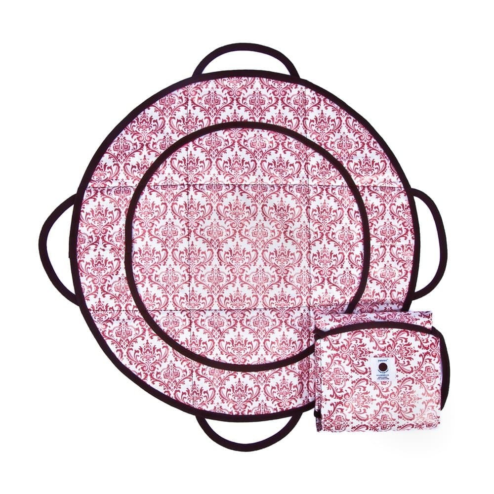 Patemm Round Baby Diaper Changing Pad - Manhattan Momma Pink And White