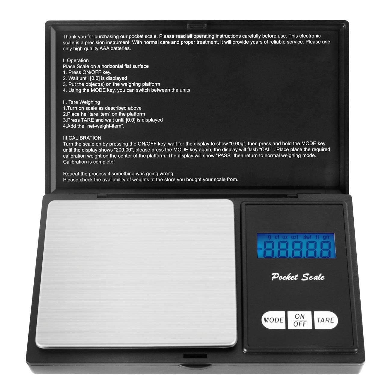 Foraco500gx0.01g Portable Digital Scales, Mini Digital Weighing Scales with Back-lit LCD Display, Pocket Scales Mini scales for Gold, Jewellery, Food, Coffee, Herbs, Powder