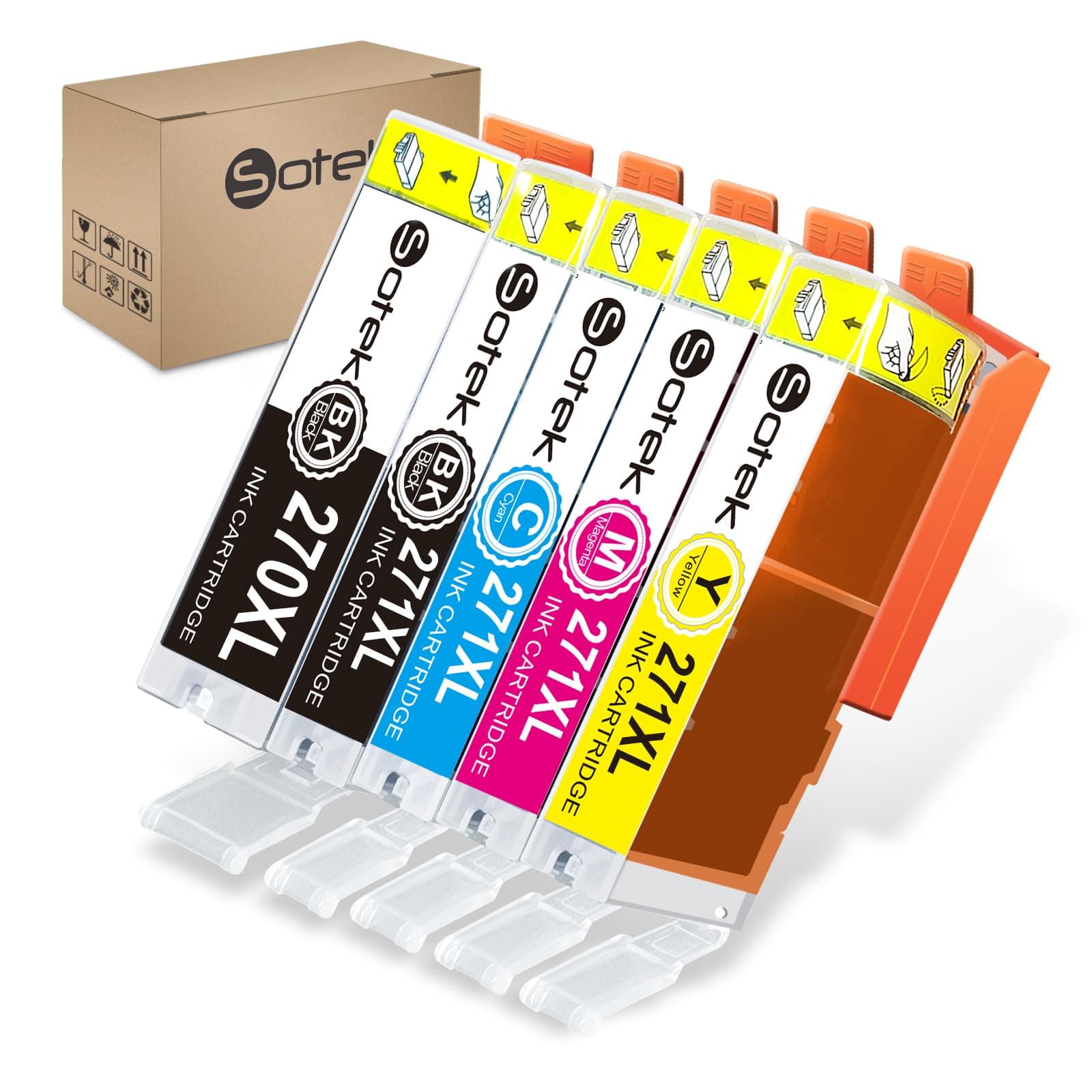 Sotek 270XL 271XL 270 271 XL C A K E インクカートリッジ 5色 Pixma MG5720 MG5721 MG5722 MG6820 MG6821 MG6822 MG7720 TS5020 TS6020 TS8020 TS9に対応 020 Print。 ters (BK/BK/C/M/Y)