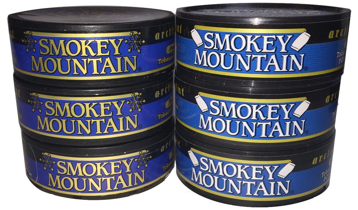 Smokey Mountain Snuff - 6 Can Sampler Pack (Arctic Mint Pouches + Arctic Mint Loose)