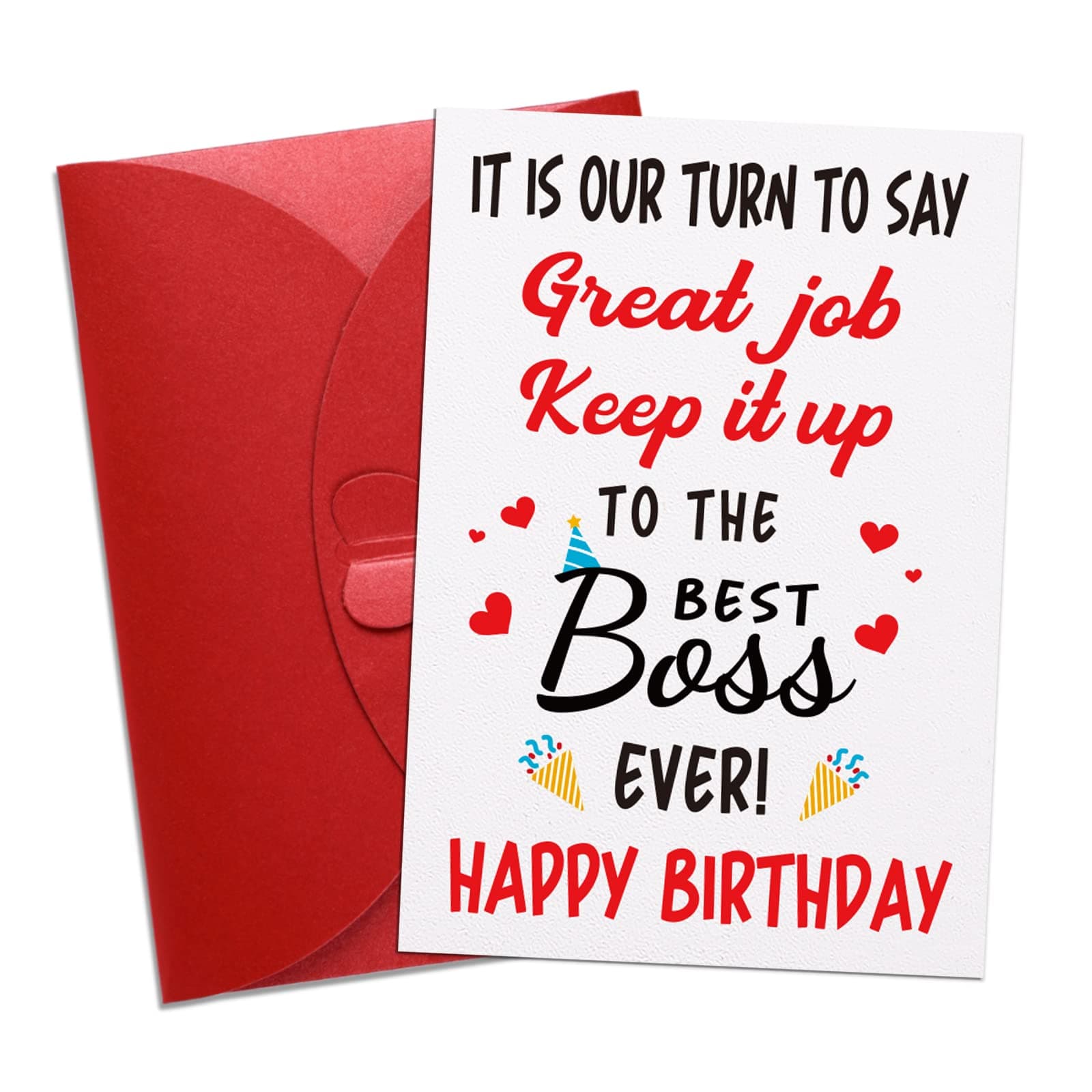 SICOHOME Boss Birthday Card,Happy Birthday Card for Boss,Appreciation Greeting Card for Best Boss Ever,Boss Day Card,Employee Appreciation Cards,Funny Birthday Card for Boss Manager Leader Superior