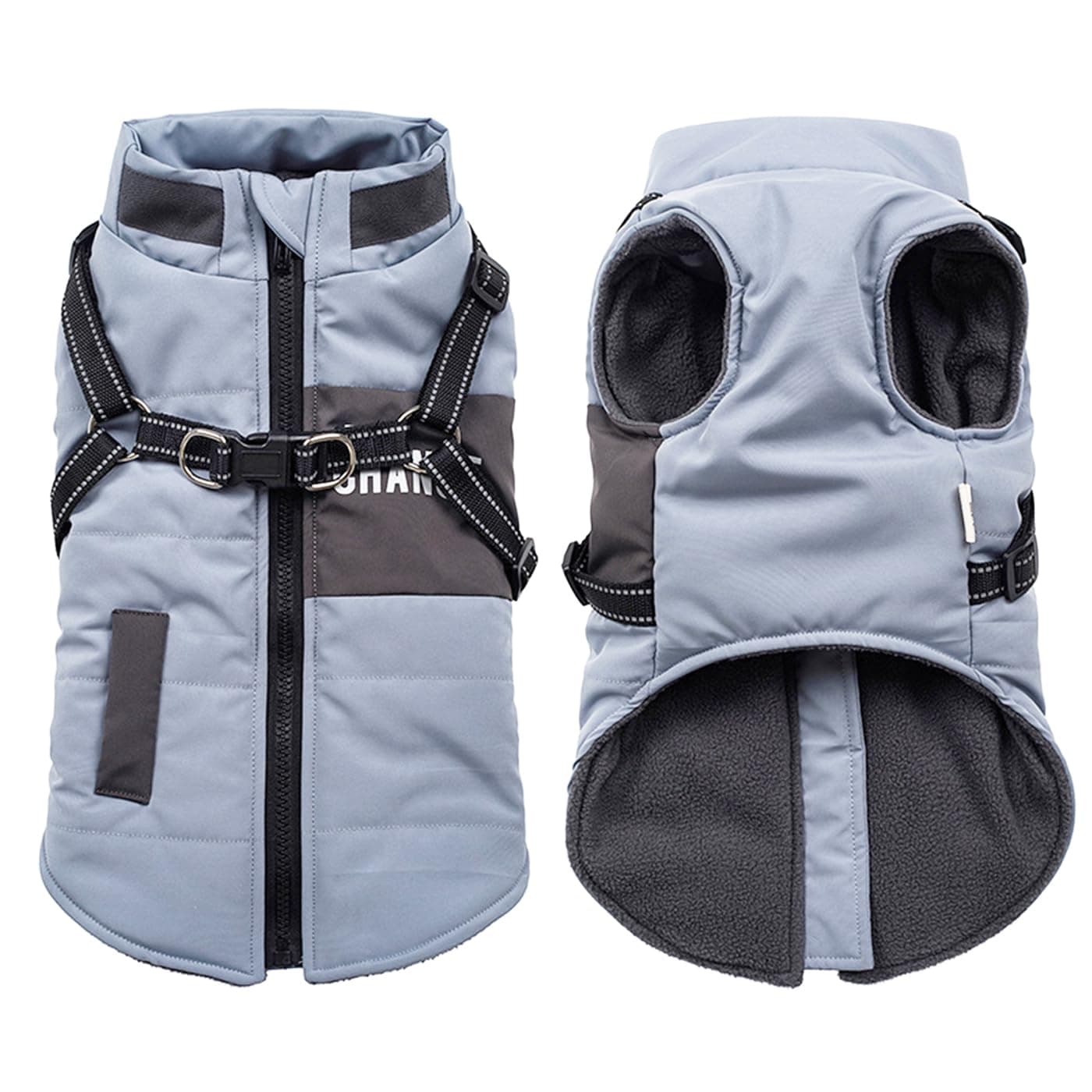 Dog Winter Jackets,Warm Dogs Coats Dogs Clothes Reflective Doggie Apparel Waterproof Puppy Cold Weather Vest with Dog Harness for Small Medium Dogs