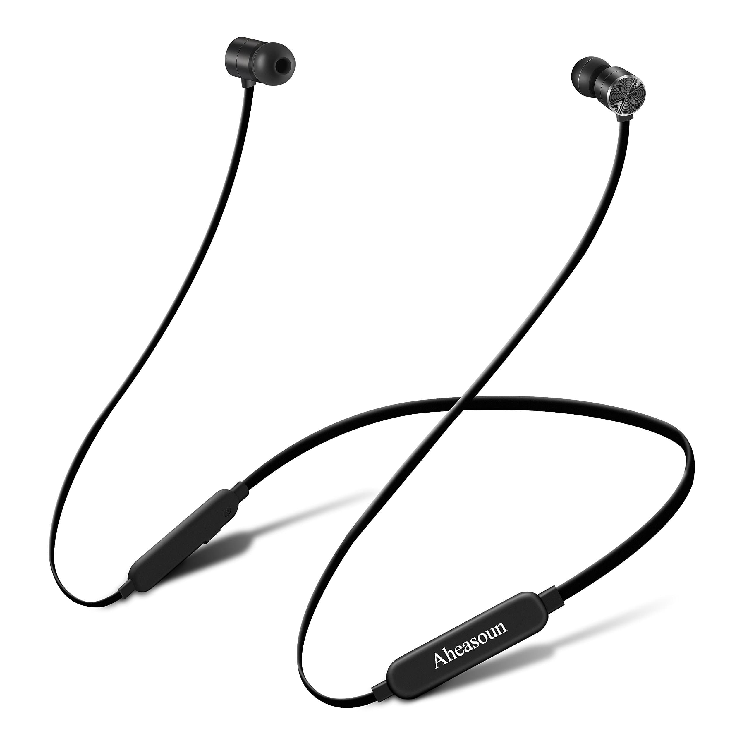 Aheasoun Wireless Headphones, IPX6 Sweatproof with Mic Neckband for Running Cycling Workout