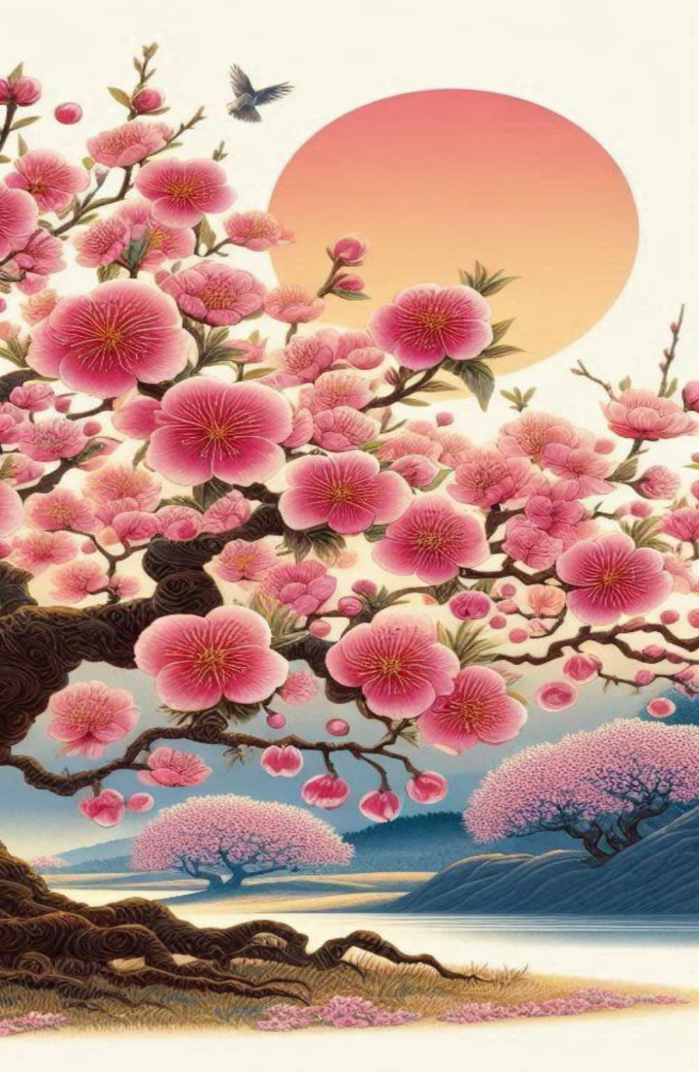 Interior Peach Tree | 15cm x 23cm | Puntinato