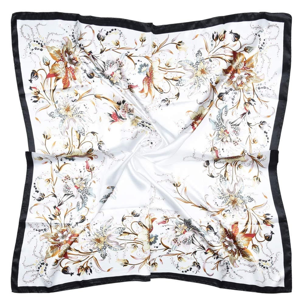 vabovin Silk Like Head Scarf for Women Satin Printed Bandana for Hair Wrapping Fashion Accessory 35 Inch Square Hair Scarf