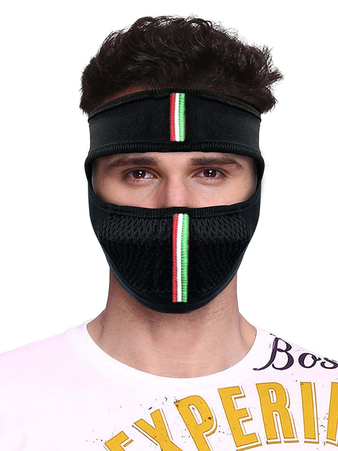 Unisex Cotton Anti Pollution Dust Sun Protection Half Ninja Face Cover Mask (Black, Sm07bkfm)
