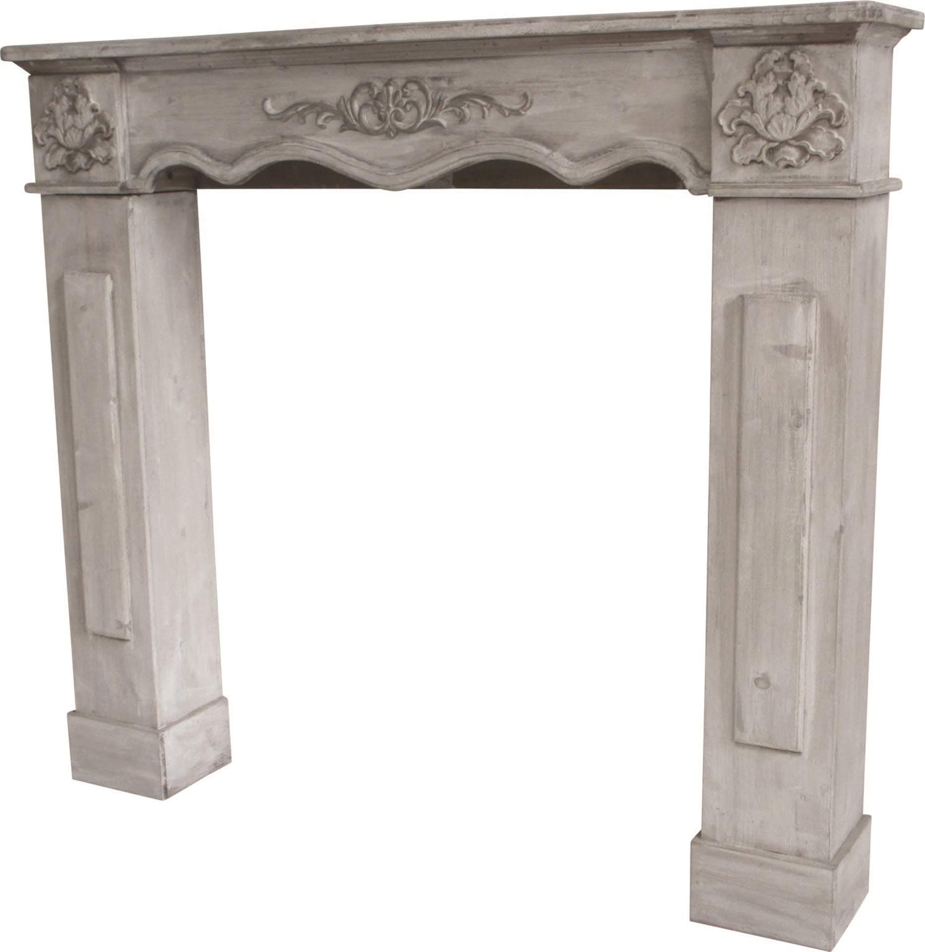Fireplace mantel Mantelpiece in white wood (4407)