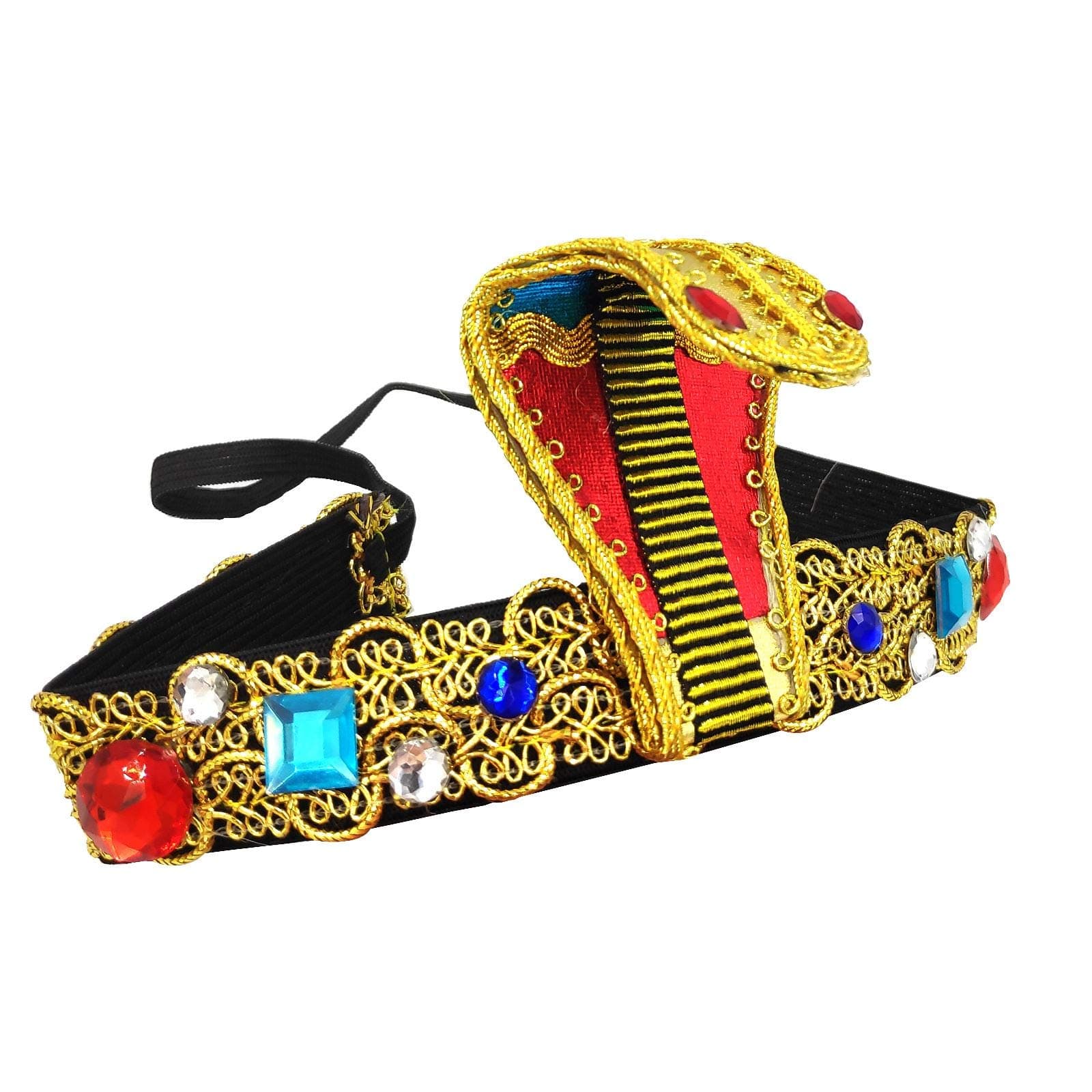Egyptian Cobra Headband Cleopatra Greek Goddess Jewel Costume Fancy Dress Cosplay Snake Headdress Headpiece Crown Hat Gemstones Queen Nile