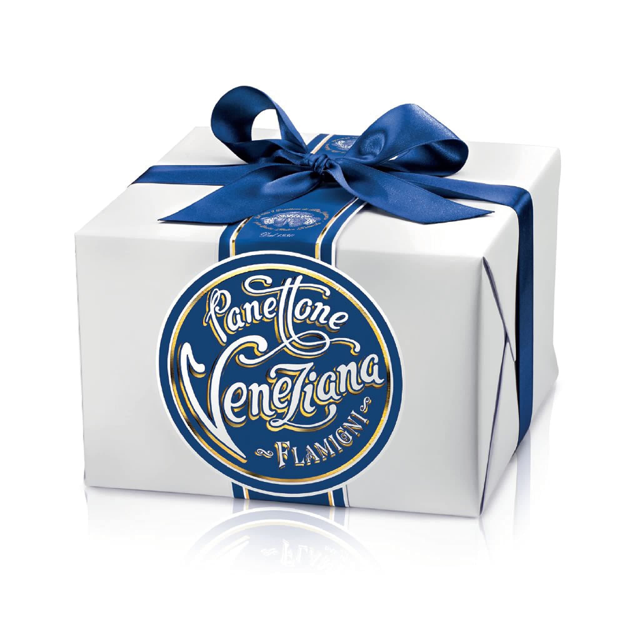 FLAMIGNI Veneziana Sugar-Iced Panettone Candied Orange Peels No Raisin- In Gift box With Ribbon-1kg