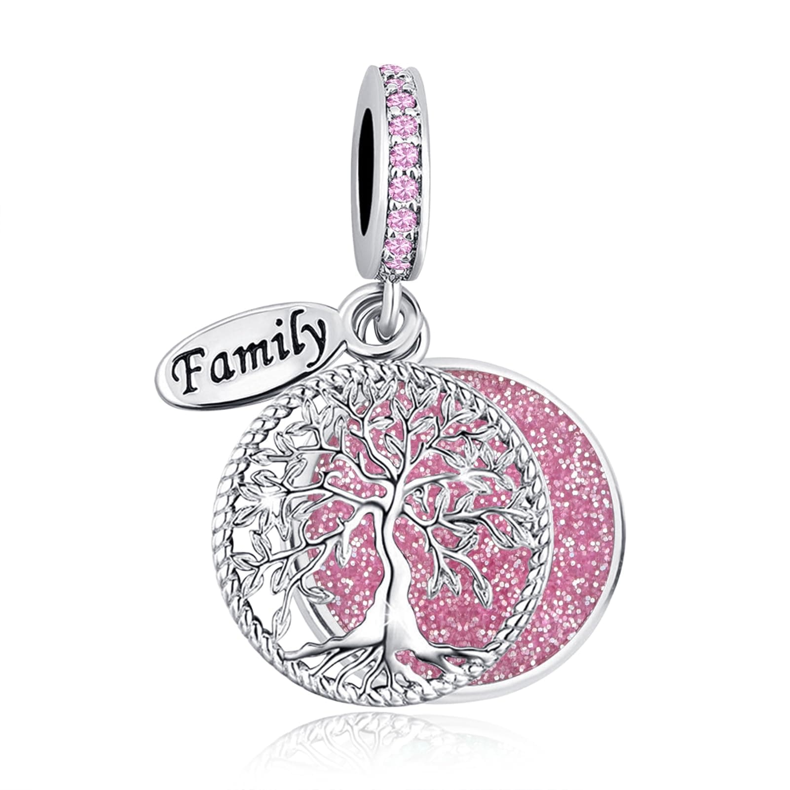 Sparkling Tree of Life Family Charms Compatible with Pandora Bracelets