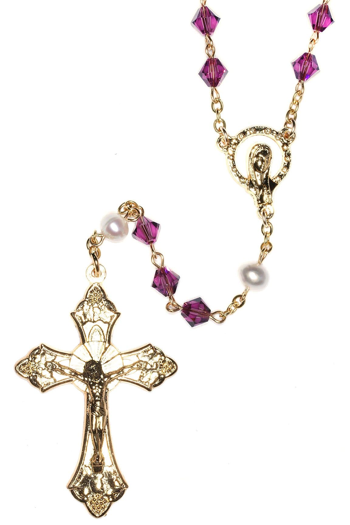 Austrian Crystal Catholic Prayer Rosary - Includes Pouch, 'How to Pray the Rosary' Guide and Birth Month Meaning Where Applicable