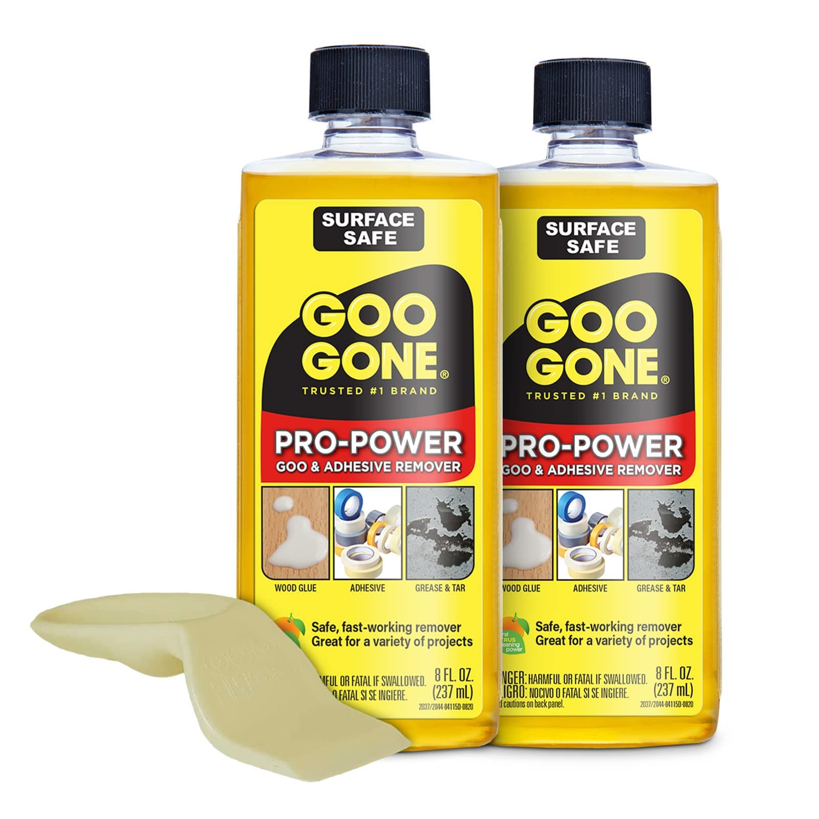 Pro Power Adhesive Remover | Removes Stickers, Goo, Tar, Grease, Great on Tools | Surface Safe, Fresh Citrus Scent - 2 Pack with Scraper Tool, Sticker Lifter
