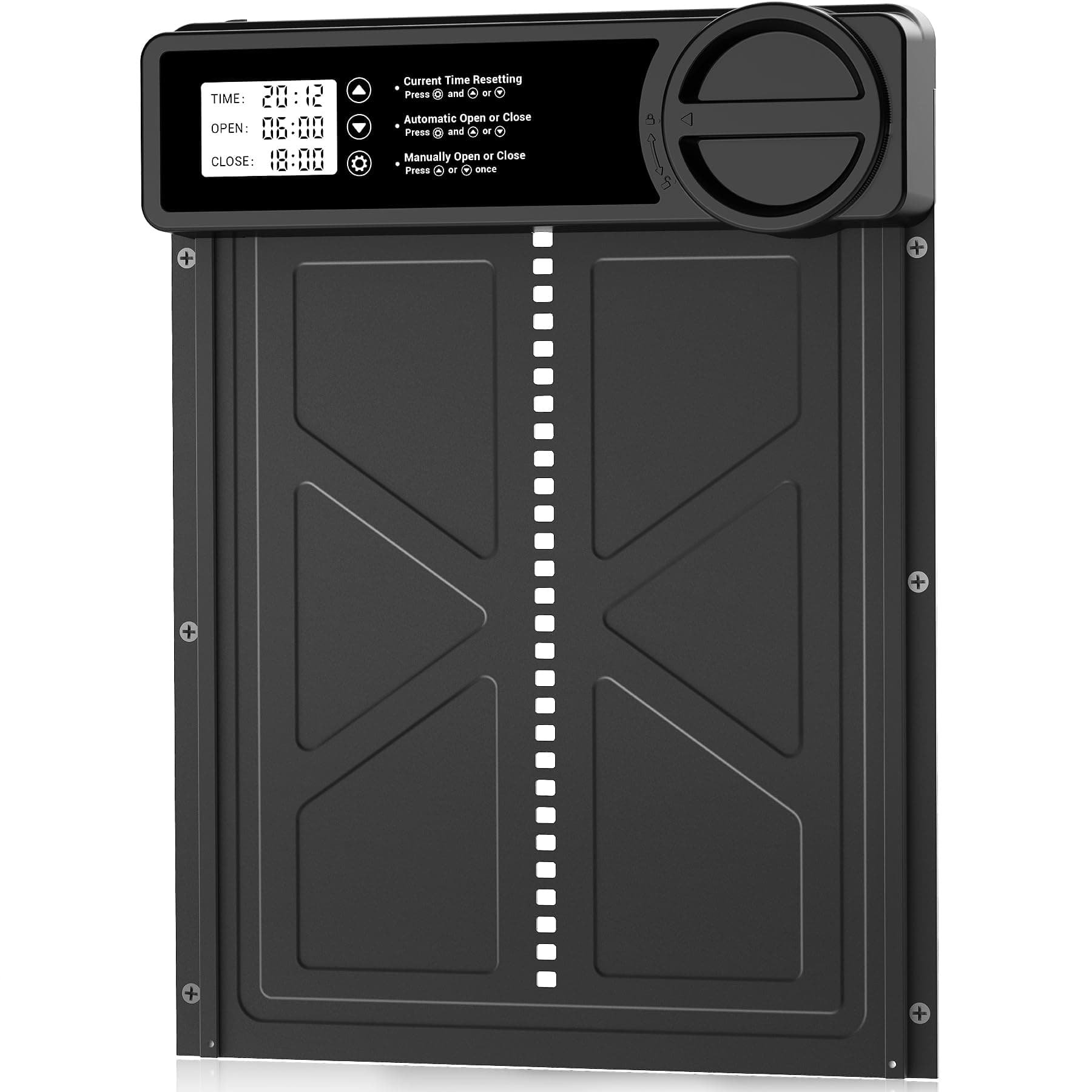 INNOLAND Automatic Chicken Coop Door -Large with Manual/Timer Mode, Automatic Chicken Door | Aluminum Alloy | Anti-Pinch | Large Programmable LCD Screen, Chicken Coop Door with Low Battery Warning