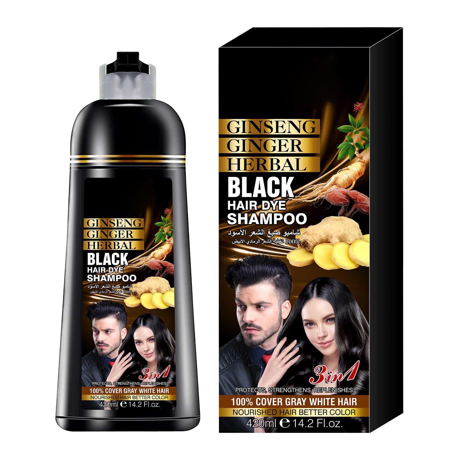 Black Hair Color Shampoo for Gray Hair Instant Hair Dye Shampoo Hair Coloring in Minutes Natural and Long lasting colour Hair Dye Shampoo for Men and Women 14.2 Fl.Oz