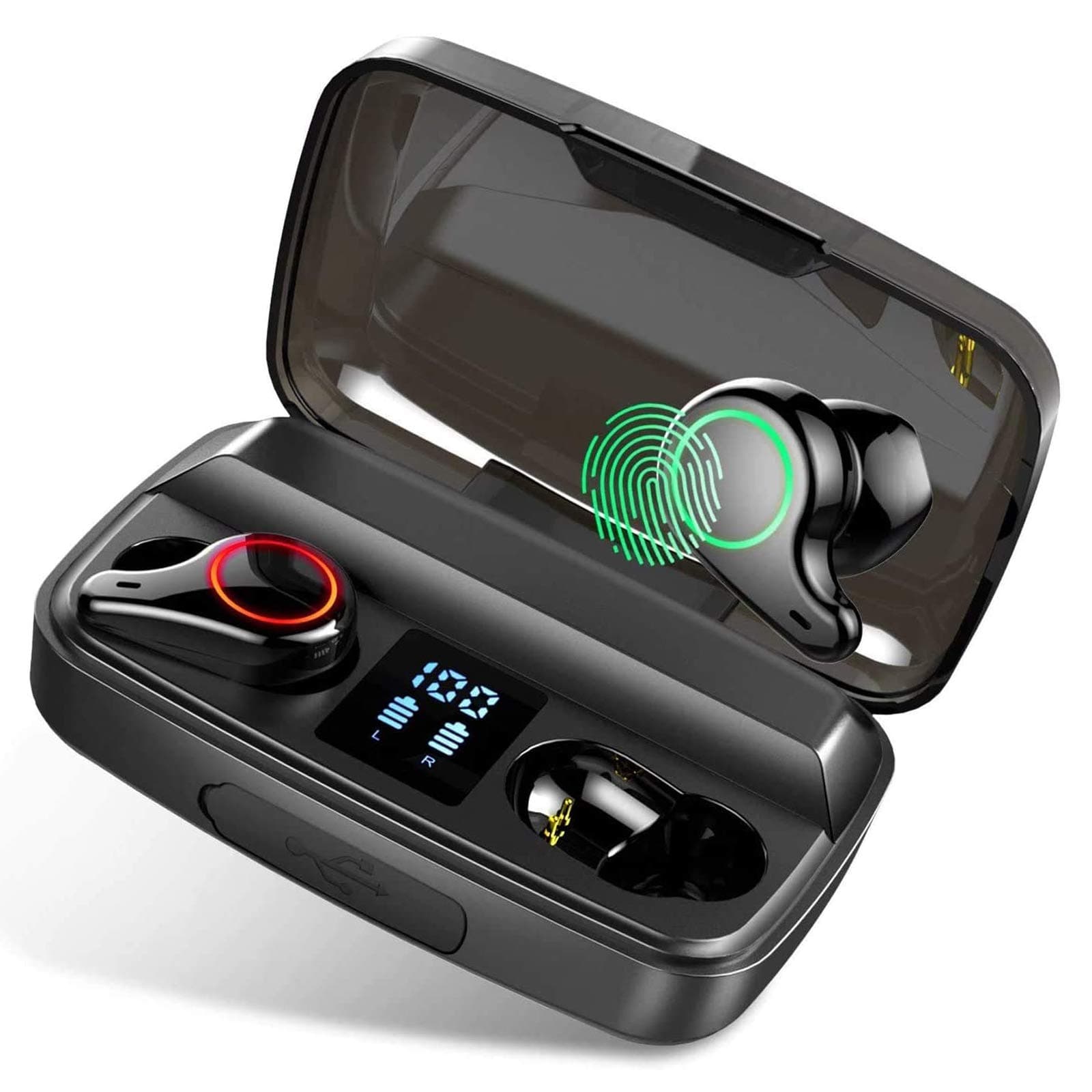 Donerton Wireless Headphones, Bluetooth 5.0 Earbuds True Wireless Earbuds Earphones with HD Deep Bass, in Ear Headphones with 96H Playtime, Low Latency