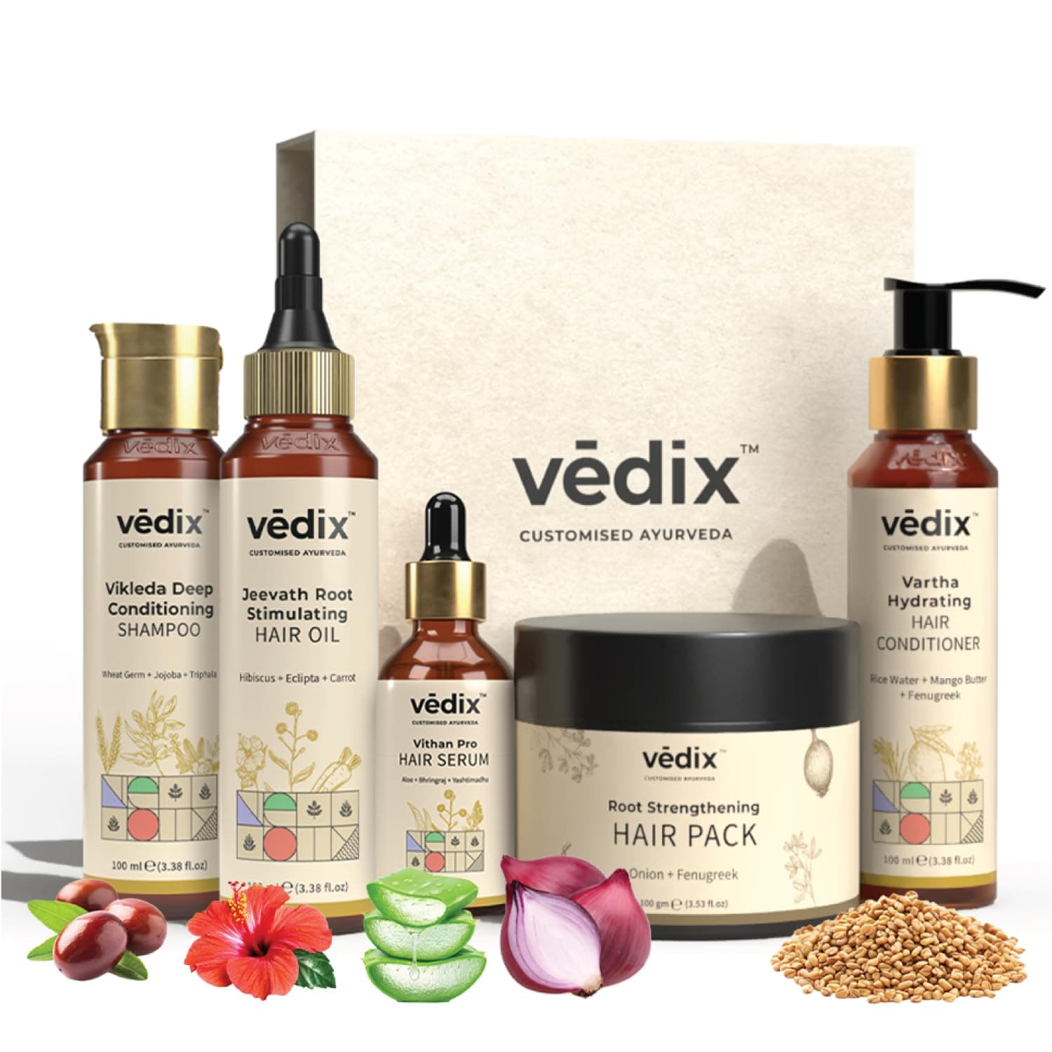 Vedix Ayurvedic Hair Kit | Hair growth Special Combo | Normal - Oily Scalp