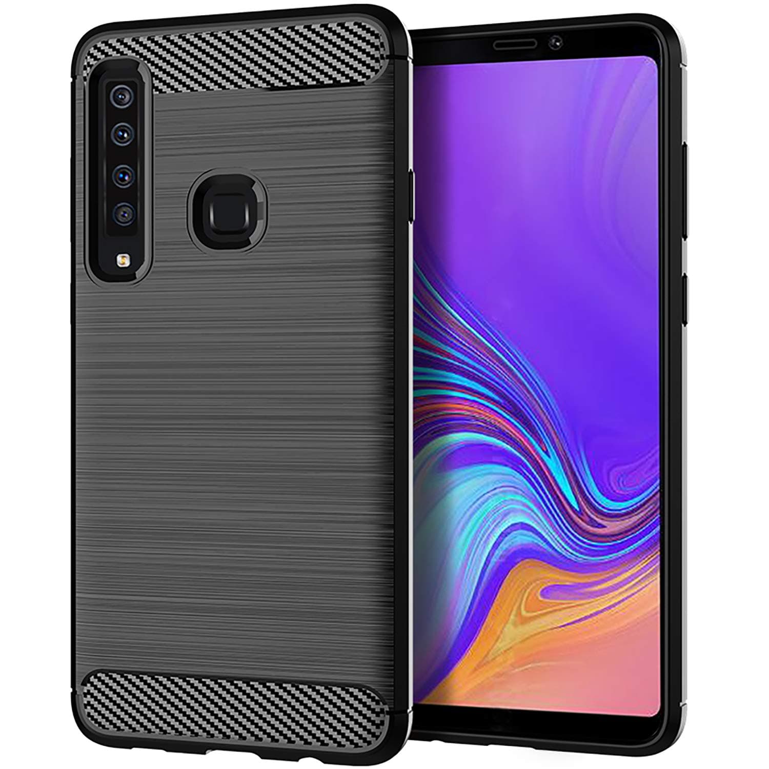 LuckyMi Case for Galaxy A9 2018,Samsung Galaxy A9 2018 Case,TPU Shock Absorption Technology Full Protective Case Carbon Fiber Cover for Samsung Galaxy A9 2018 Smartphone