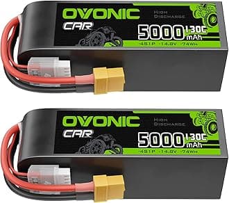 OVONIC 4S LiPo Battery 5000mAh 14.8V 130C RC Battery with XT60 Connector