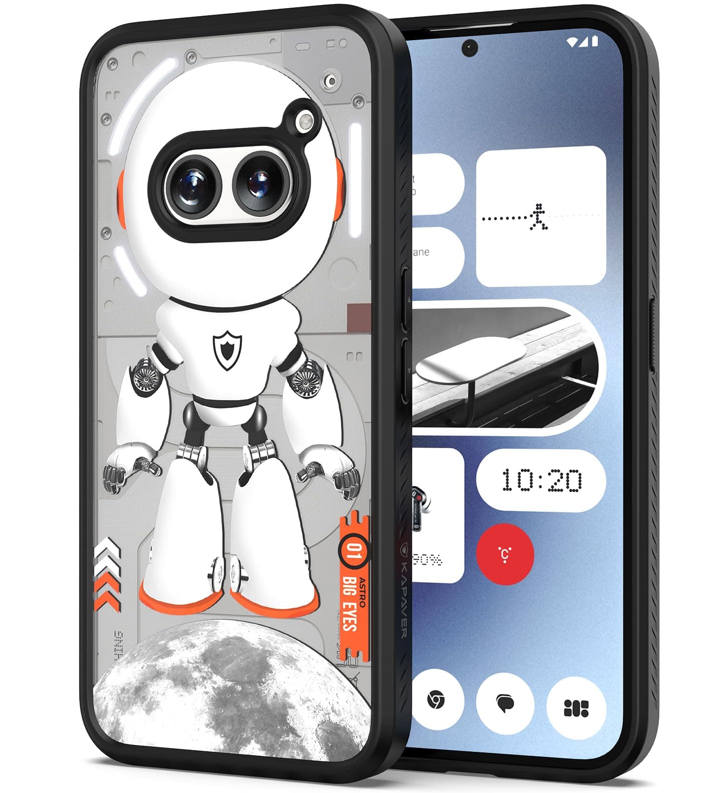 Kapaver Astro Big Eyes Polycarbonate Back Cover Case For Nothing Phone 2A 5G (Astro Black)
