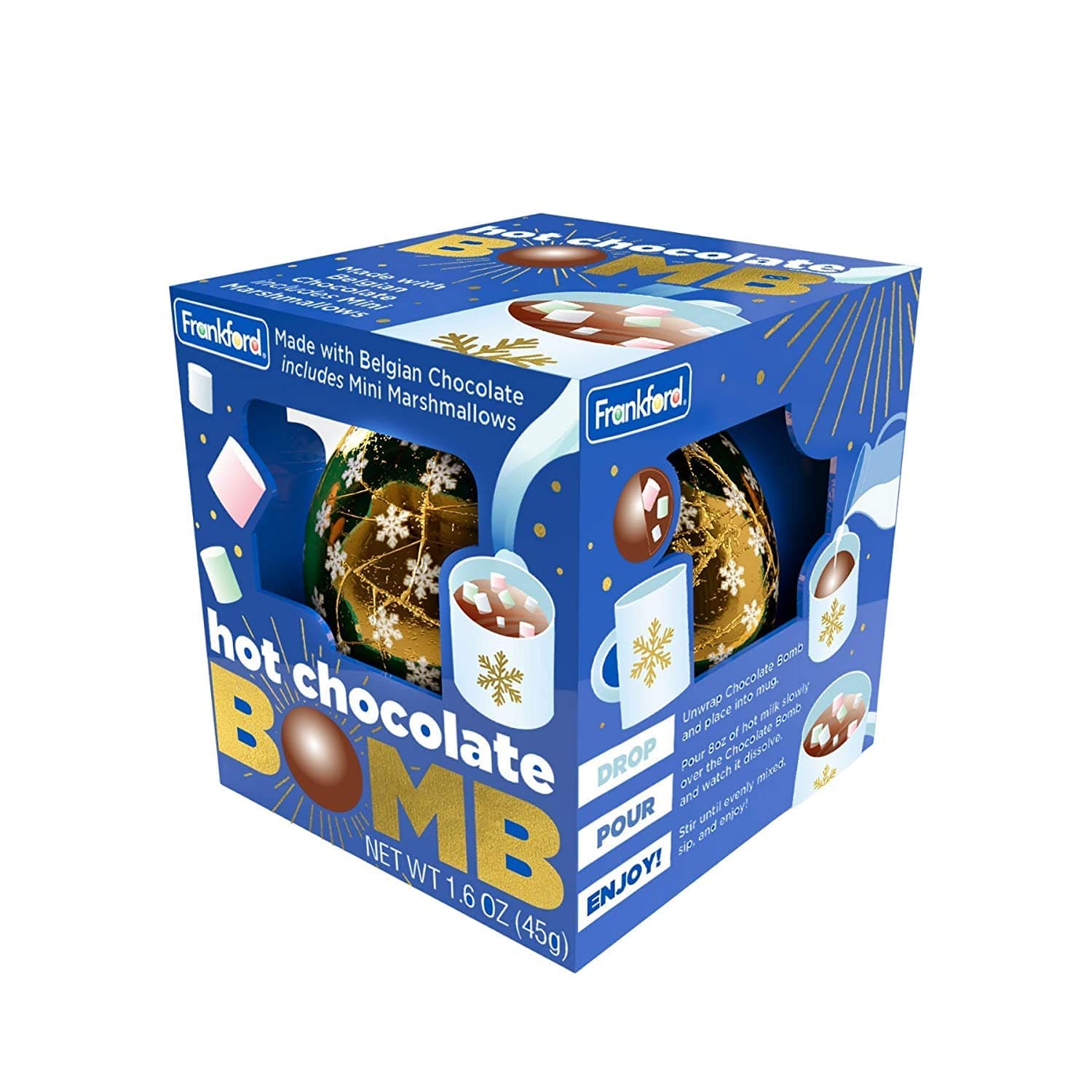 Hot Chocolate Bombs - Gourmet Belgian Hot Cocoa Bombs with Mini Marshmallows (Pack of 2)