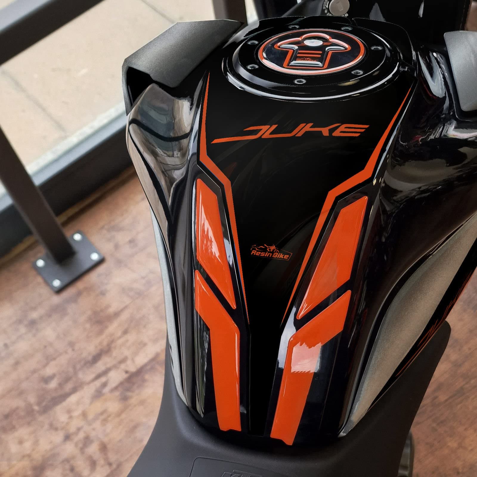 Resin Bike Motorcycle Stickers Compatible with KTM Duke 125 200 250 390 2021-2022 Silver Tank Protector from Bumps and Scratches 3D Resin Adhesive for Motorcycle Tank