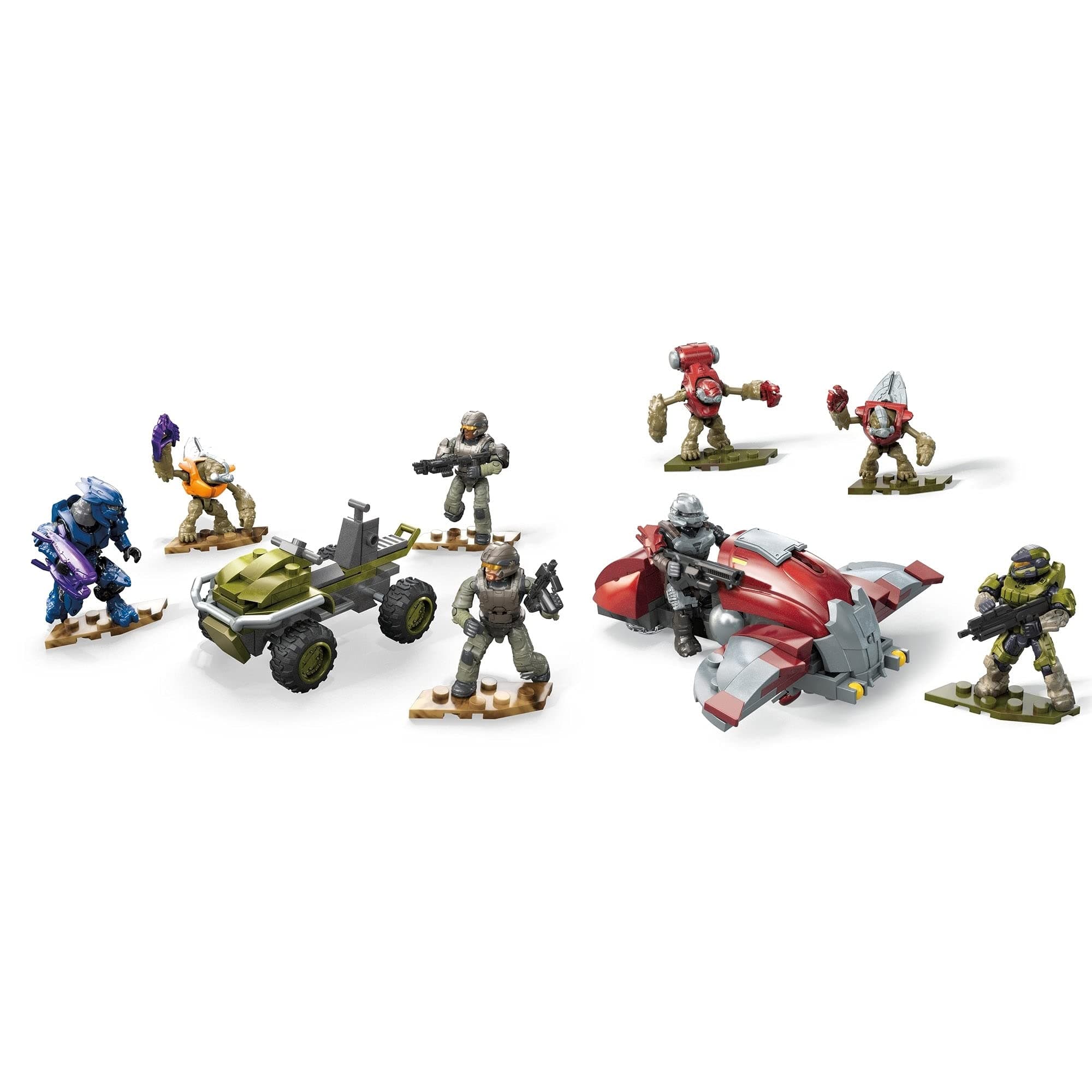 Mega Halo Toy Vehicles Building Sets, Small Vehicles Collection with Poseable, Collectable Micro Action Figures and Accessories​​