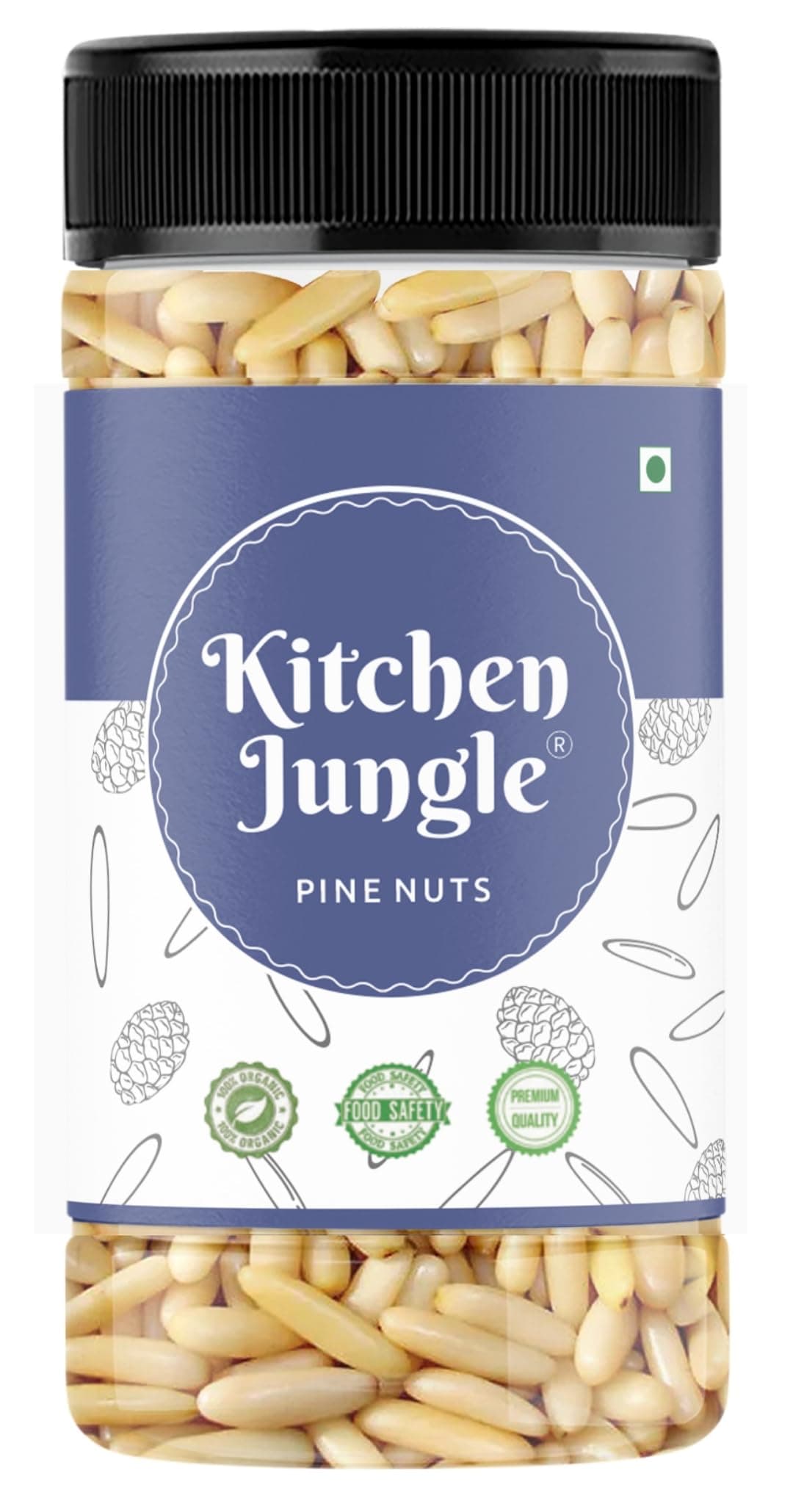 Kitchen Jungle Dried Pine Nuts Without Shell Jar Pack(Lebanon Chilgoza Giri)(100Gm Jar Pack)