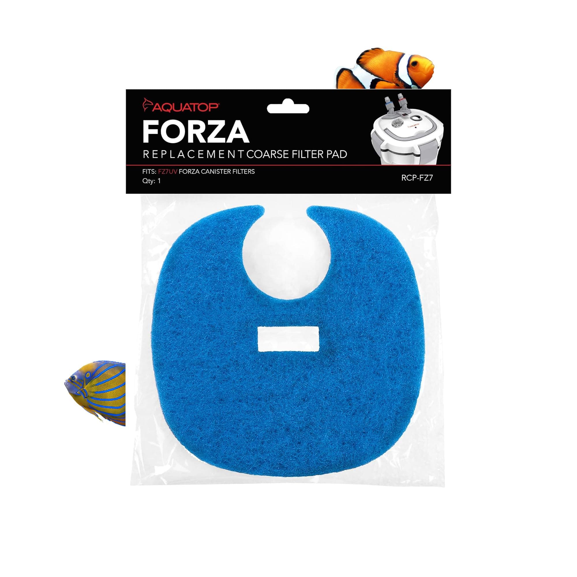 AquaTop Coarse Blue Filter Sponge with Bag & Header - Fits FZ7 Canister Filter - Traps Large Waste for Cleaner Water - Ideal for Fresh & Saltwater