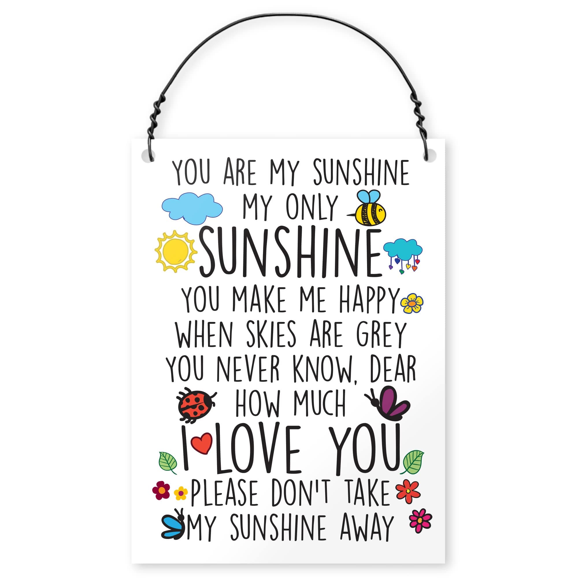 Dorothy Spring You Are My Sunshine Cute Quote Wall Metal Small Plaque Sign Size 4x3 inch