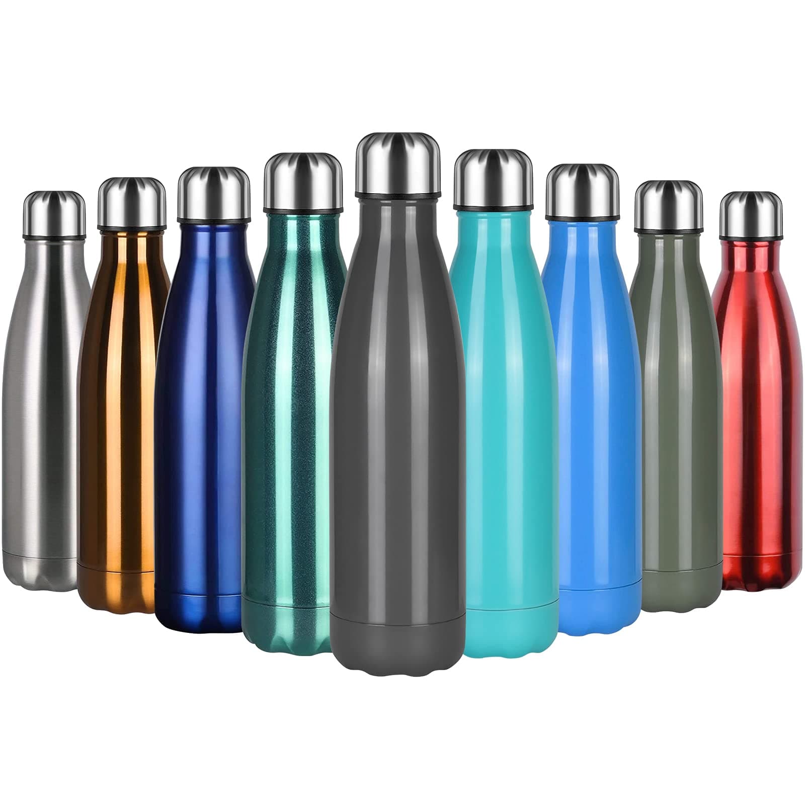 flintronic Stainless Steel Water Bottle, 500ml Double Walled Vacuum Flask with Cleaning Brush, BPA Free 12 Hours Hot&Cold Sport Drink Bottle for Gym, Home, Office, Outdoor, Work