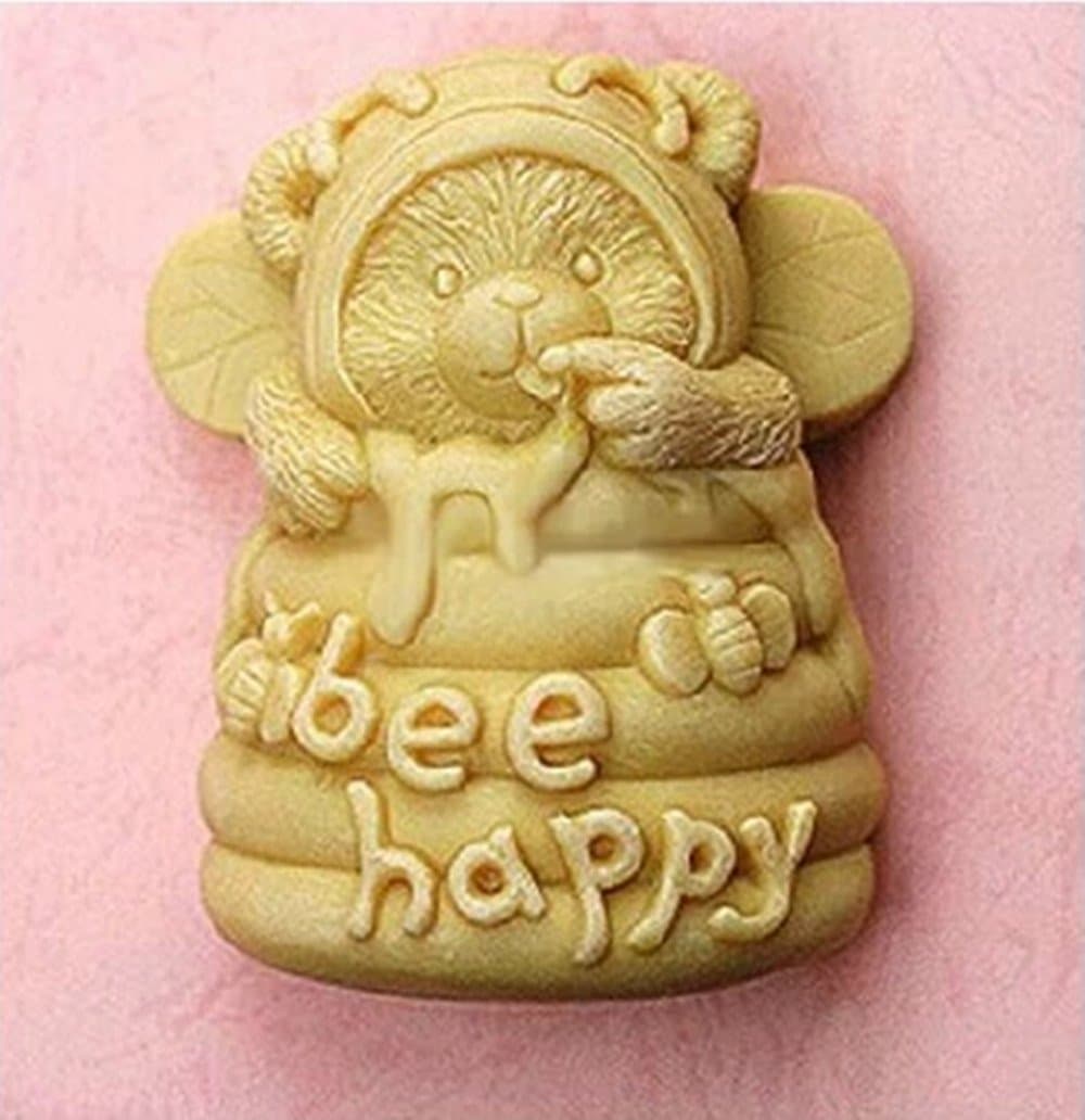 SDONG Bee Happy S165 Craft Art Silicone Soap mold Craft Molds DIY Handmade soap molds