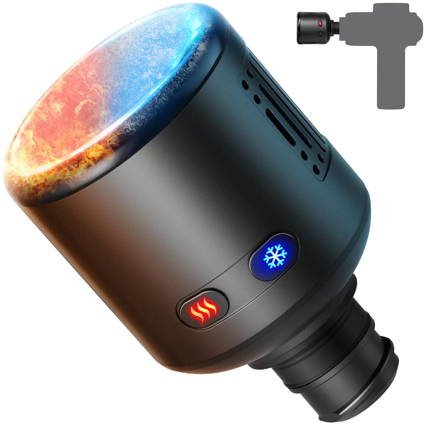 RENPHO Massage Gun Head with Heat and Cool for Model RP-GM171-N1, R-WMG08, Percussion Muscle Massager Attachment, Portable Rechargeable Handheld Accessory
