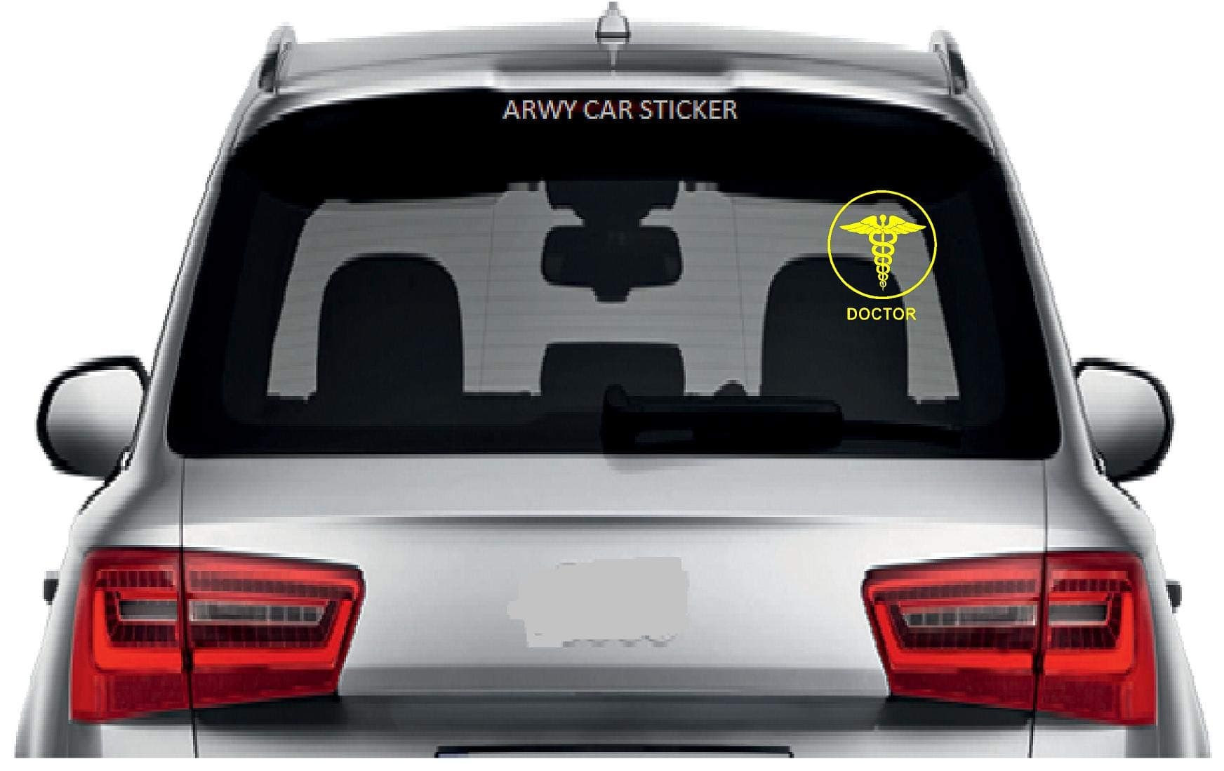 ARWY® car Stickers Doctor Logo car Sticker for Window,Hood,Bumper car Stickers Colour Yellow Size 14.5X15.5 cm