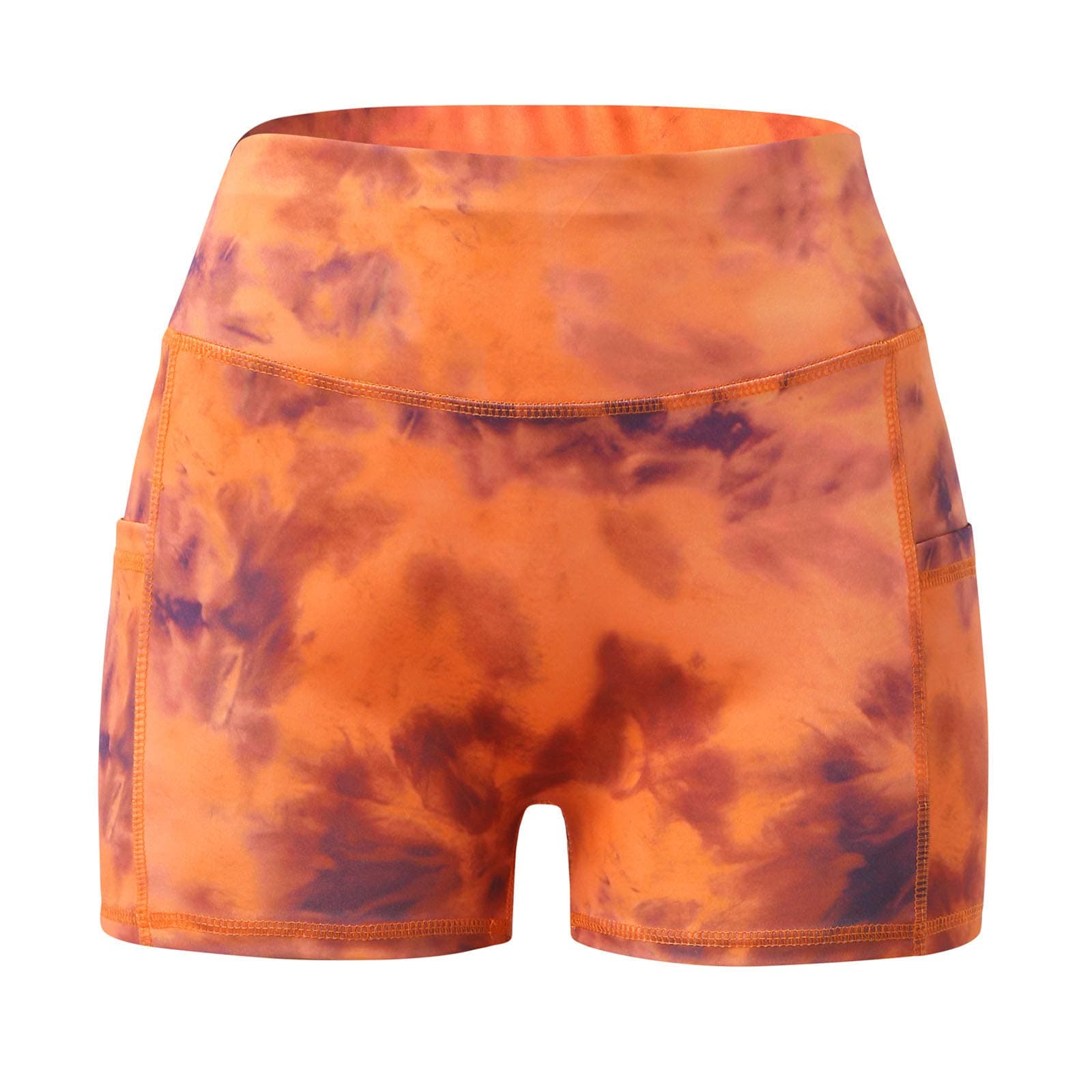 Pocket Tie-Dye Yoga Hip-Lift Women's Short Fitness Cropped Pants High-Waist Yoga Pants
