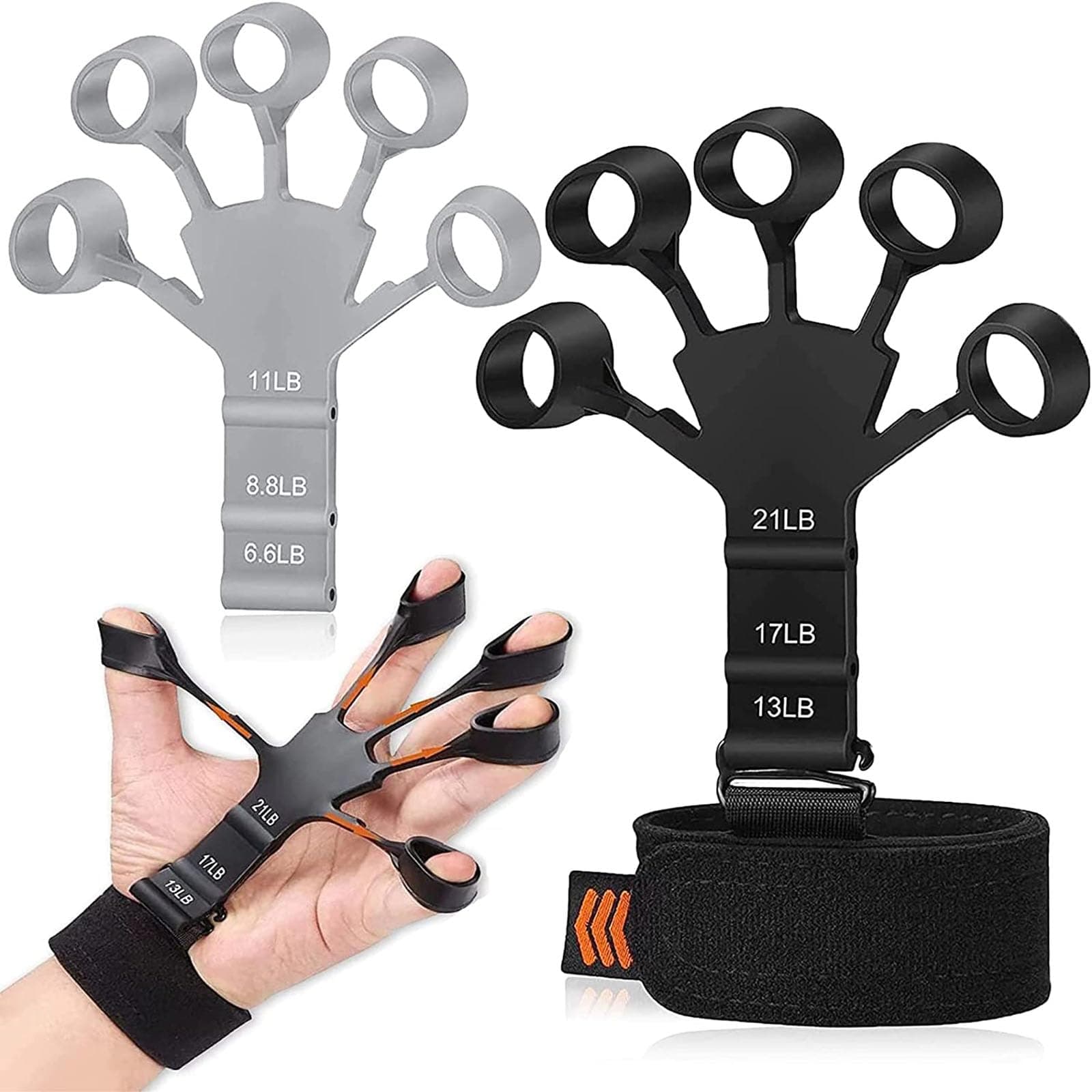 Lonnalee 2 PCS Finger Strengthener,Hand Strengthener Exerciser Exerciser,Grip Strength Trainer 6 Resistant Level Hand Therapys and Training Device,New Grip