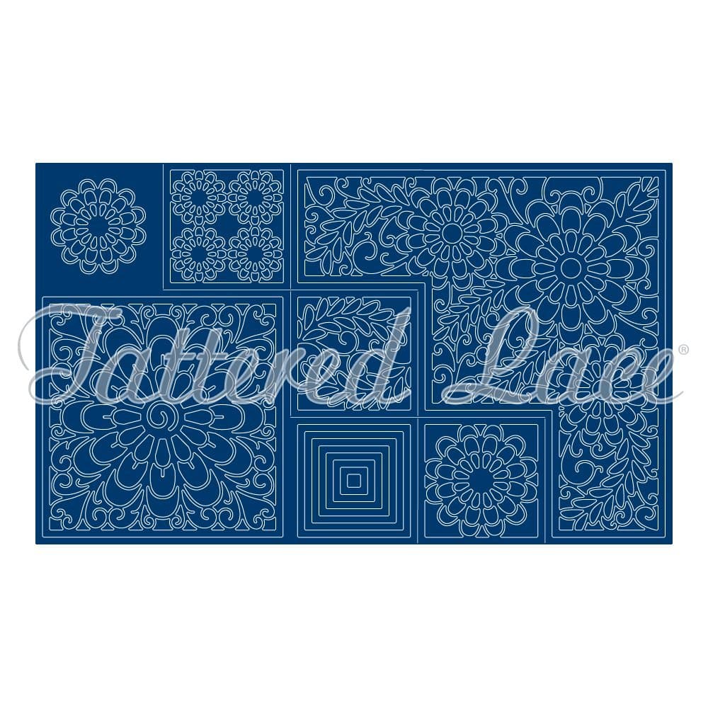 Tattered lace Kaleidoscope Stage Card, Metal, Silver, 28.4 x 17 x 0.3 cm