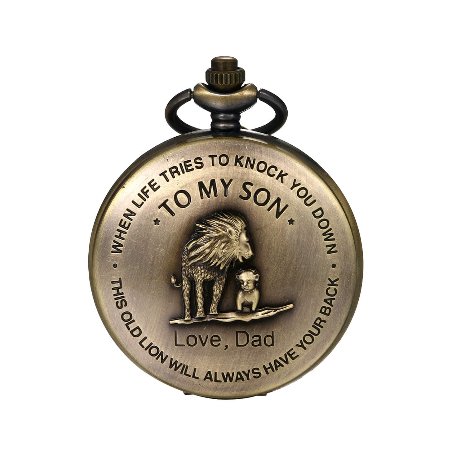Men Pocket Watch Classic Vintage Pendant to My Son Love Dad Necklace Watches for Valentine's Day