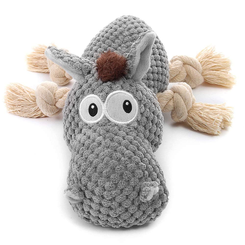 Dog Toy, Large Dog Squeaky Toys, Stuffed Animal Dog Plush Toy for Puppy, Small, Middle, Large Dogs (Donkey(Grey))