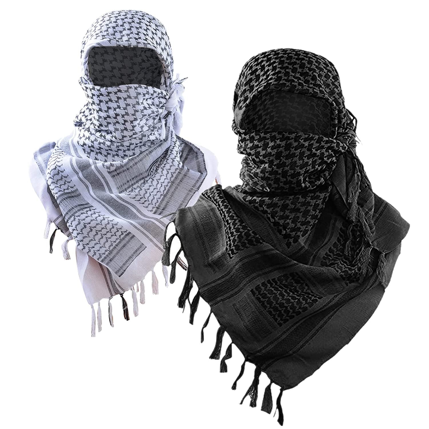 Luxns Military Shemagh Tactical Desert Scarf / 100% Cotton Keffiyeh Scarf Wrap for Men And Women