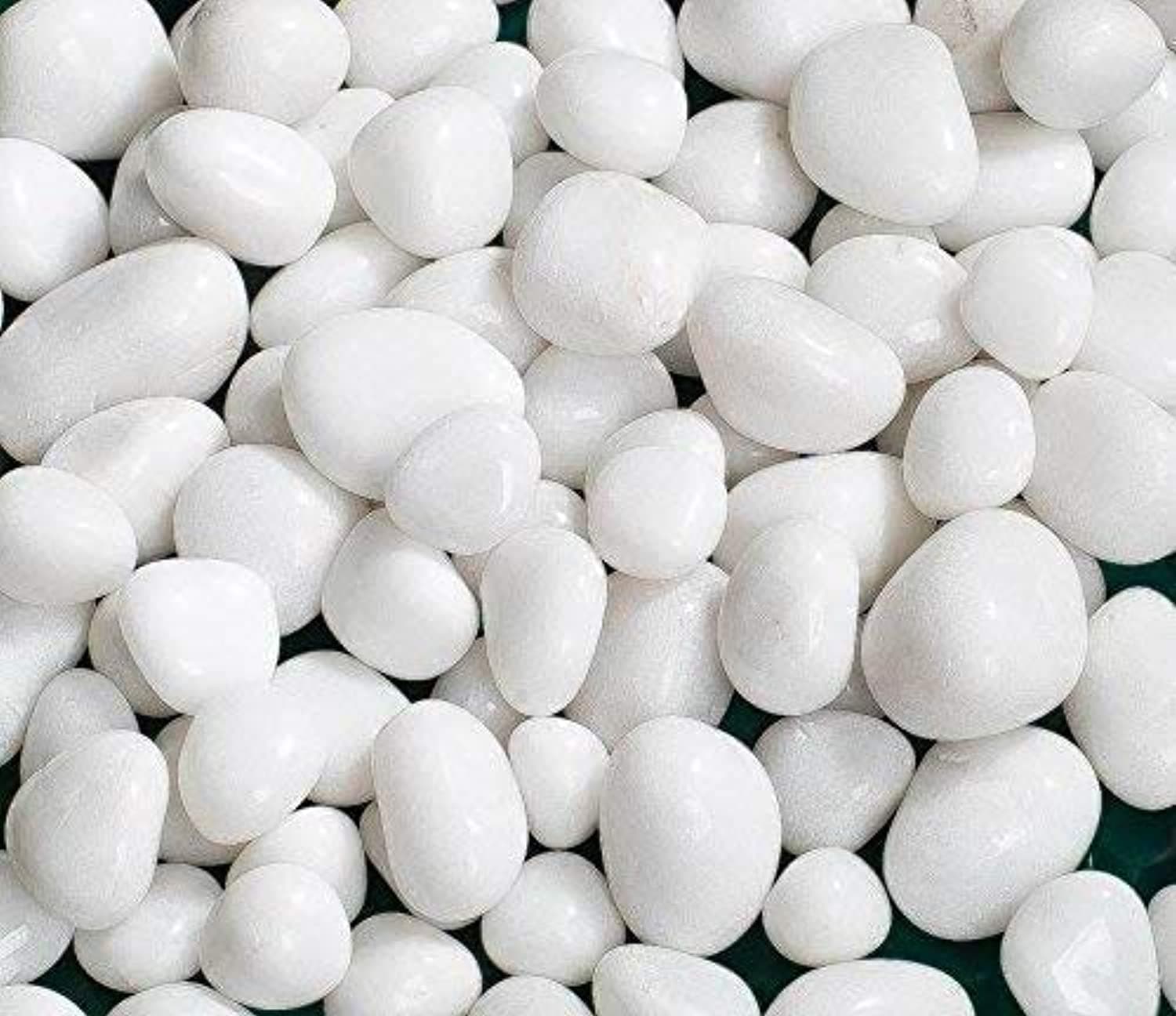 ROYAL SAPPHIRE Decorative Stone Pebbles Decorative River Rock Stones - Natural White Color Stones Use in Glassware, Like Vases, Aquariums and Terrariums to Enhance The Appearance 4.5 lbs