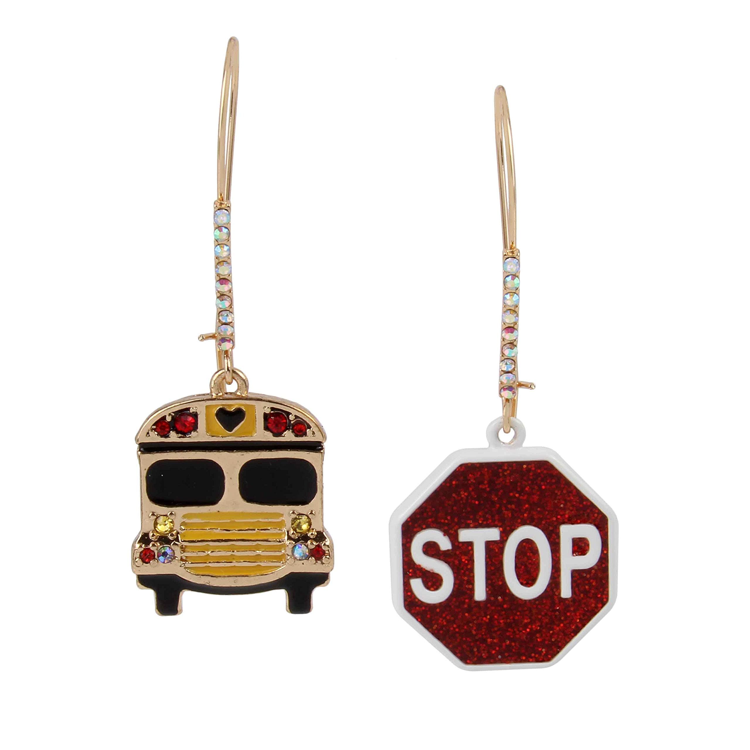 Betsey JohnsonSchool Bus Shepherd's Hook Earrings