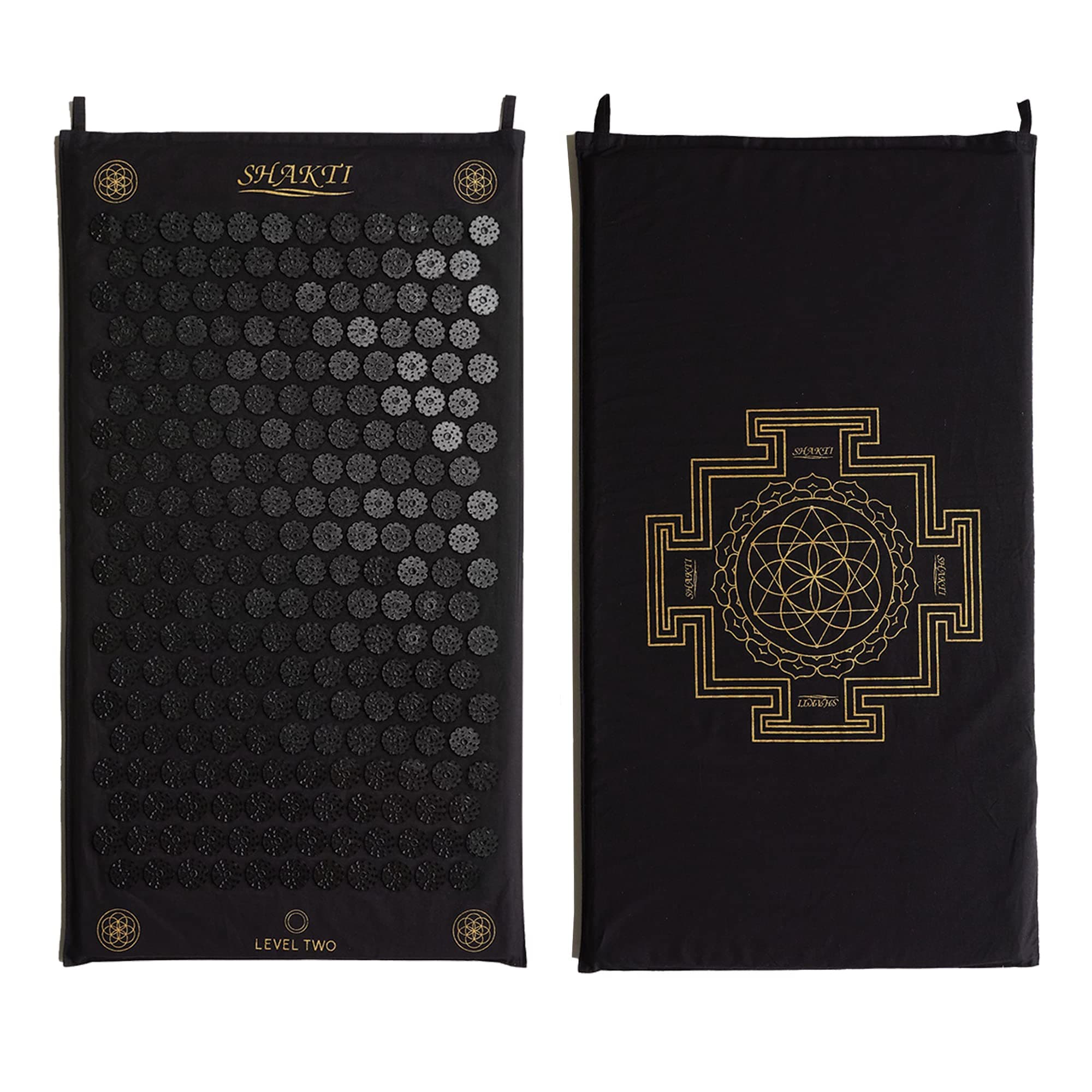 Acupressure Mat for Relaxation, Massage Muscles, Aid Sleep & Unlock Inner Tension, Similar to Acupuncture, No Needles Required (Classic, Level 2, Shakti Black)