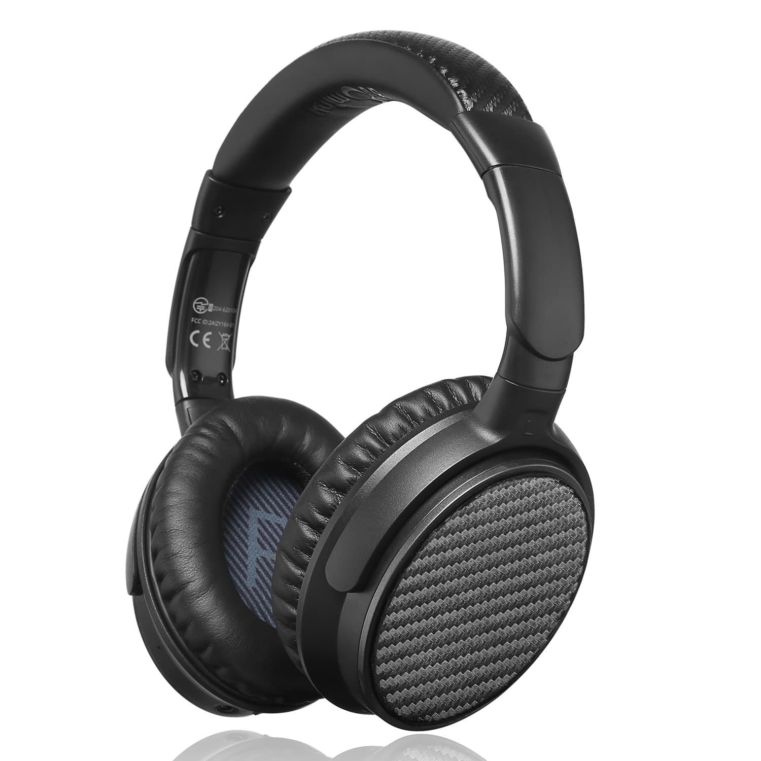 iDeaUSA Active Noise Cancelling Bluetooth Headphones, Wireless Over Ear Headset 25 Hours Playback, Built- in Microphone apt-X HiFi Stereo Sound Headphones Travel TV Computer Phone (Black)