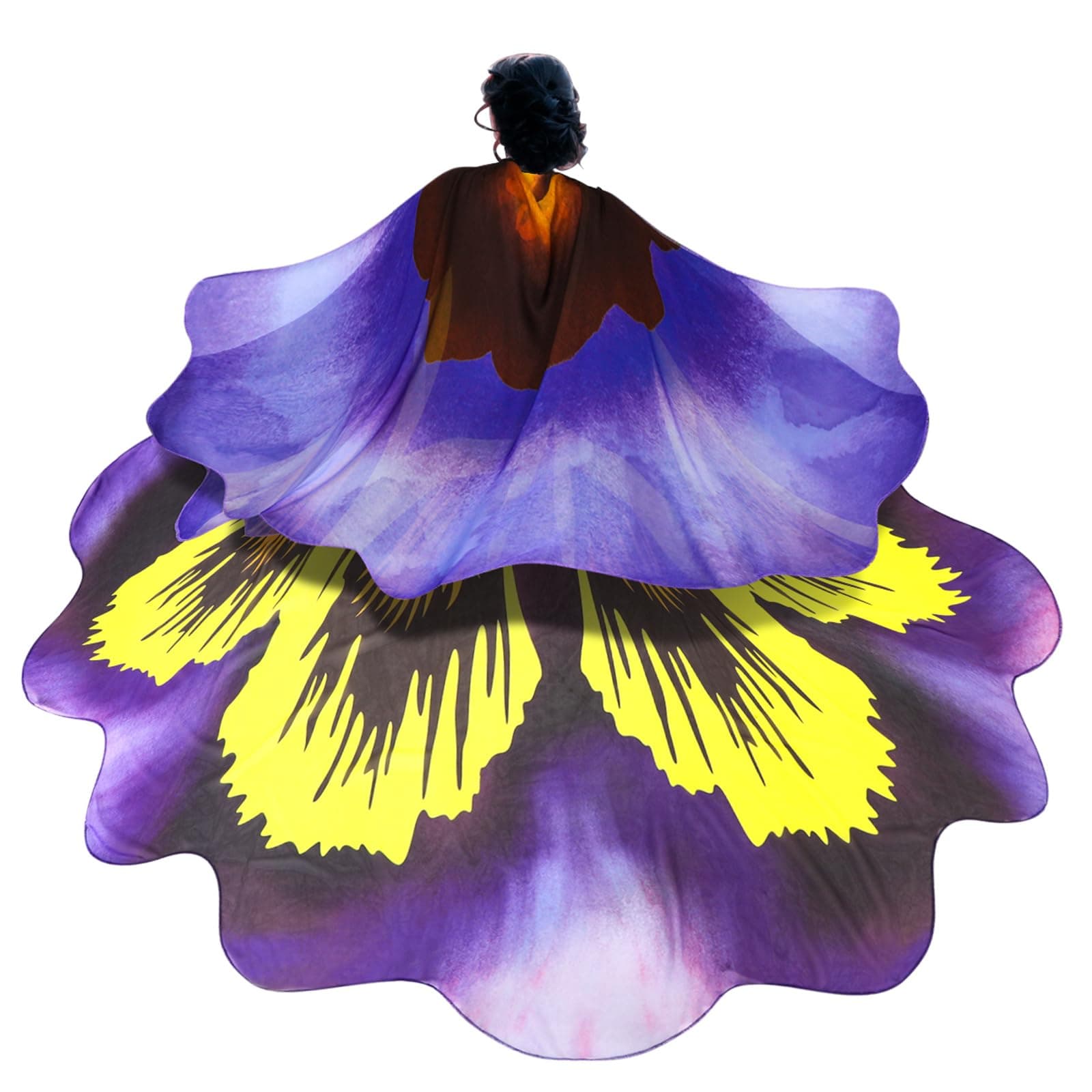 SuhineHalloween Flower Adult Cape 47.24 x 110.24 Inch Floral Halloween Cape Full Length Wizard Cloak Witch Cape for Women Carnival Party Cosplay Costumes, As Pictures Shown, about 47.24 x 110.24