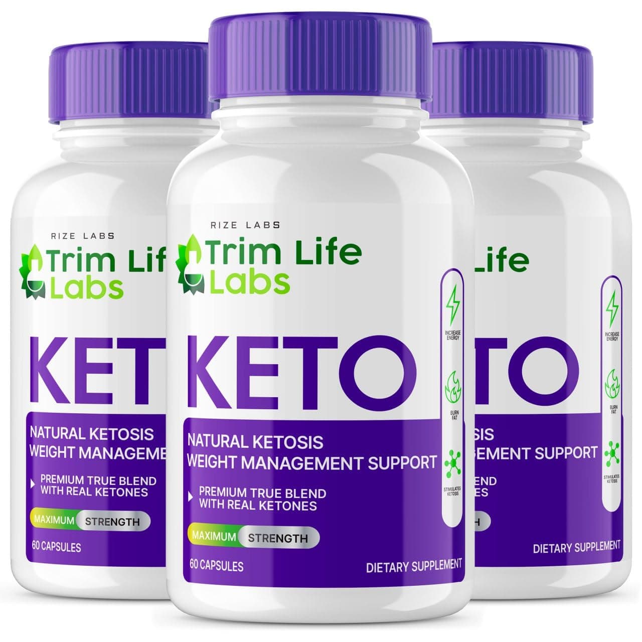 rize labs - - Trim Life Labs Keto Capsules - Weight Loss Pills - Support Maximum Strength Formula, Keto+ACV Supplement (180 Capsules)