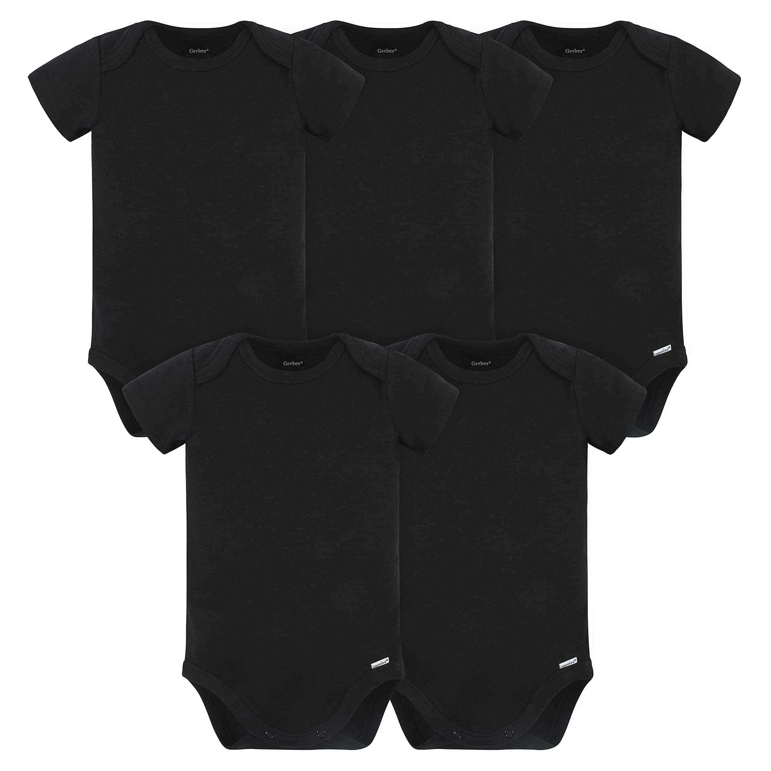 baby-boys 5 Pack Onesies Multi-packs Bundle Interlock 180 Gsm