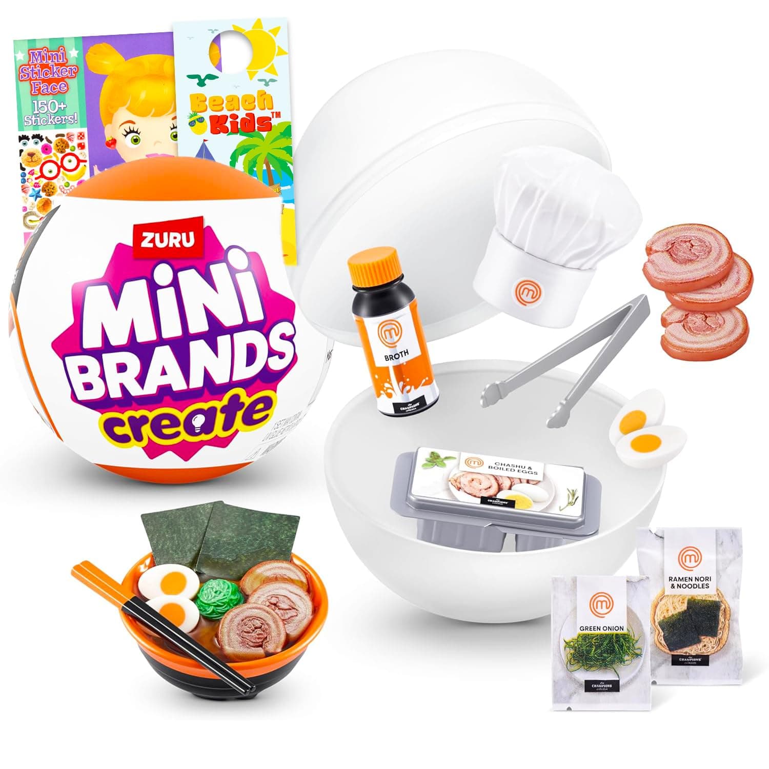 Mini Brands Master Chef Set - Mini Brands Master Chef Series 1 Mystery Ball Bundle with Stickers, More | Mini Master Chef Series