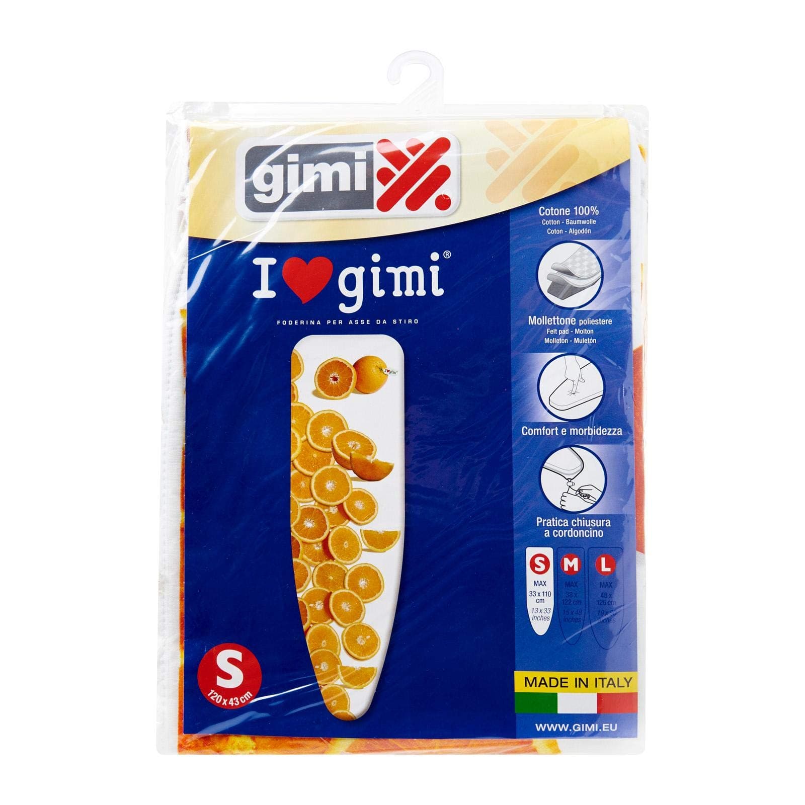 Gimi I Love Gimi Ironing Board Cover, Small, 123 X 43 Cm, Assorted Color